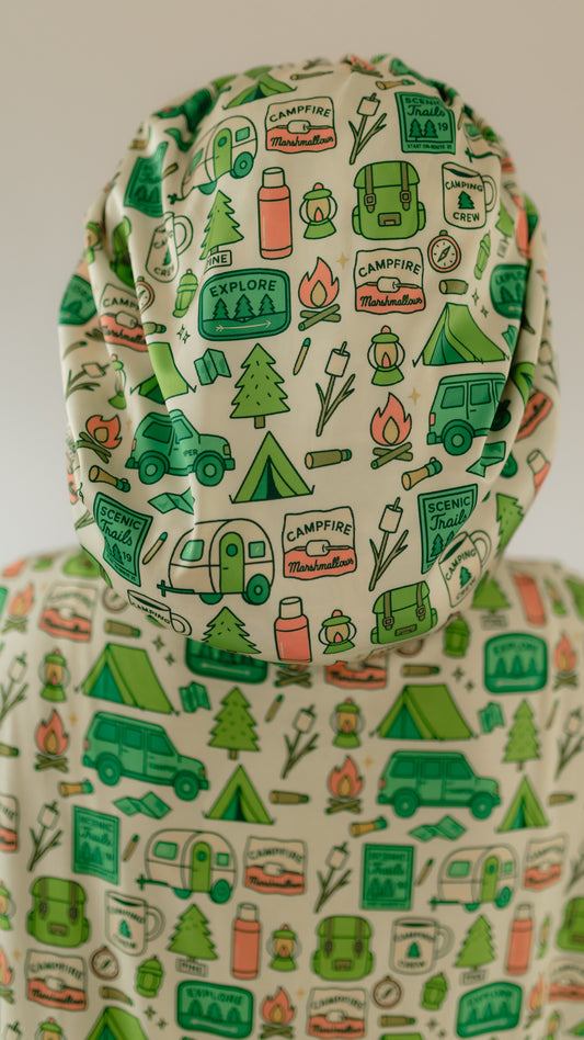 Adult Satin Bonnet in Happy Camper