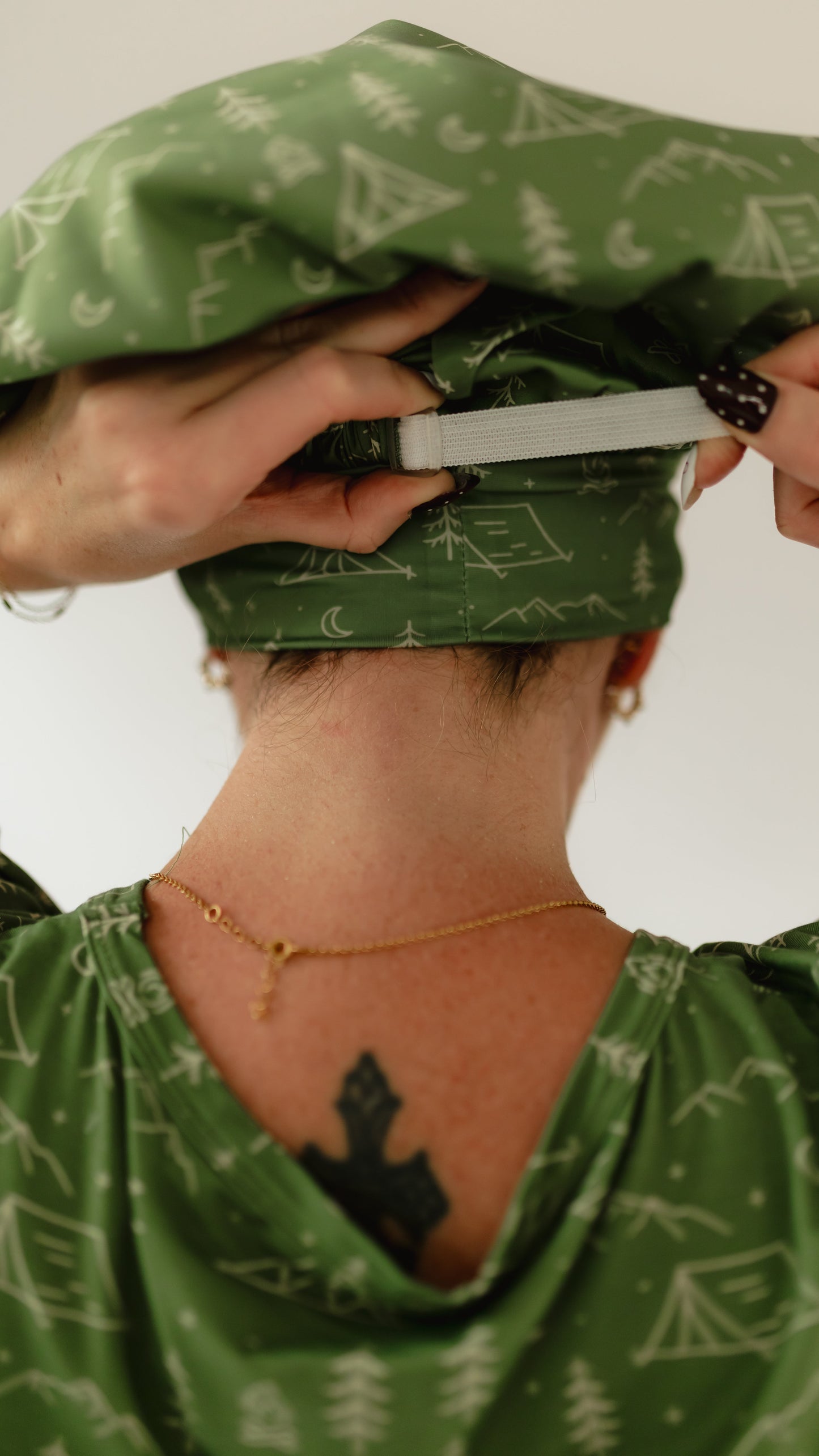 Kids Satin Bonnet in Starry Pines