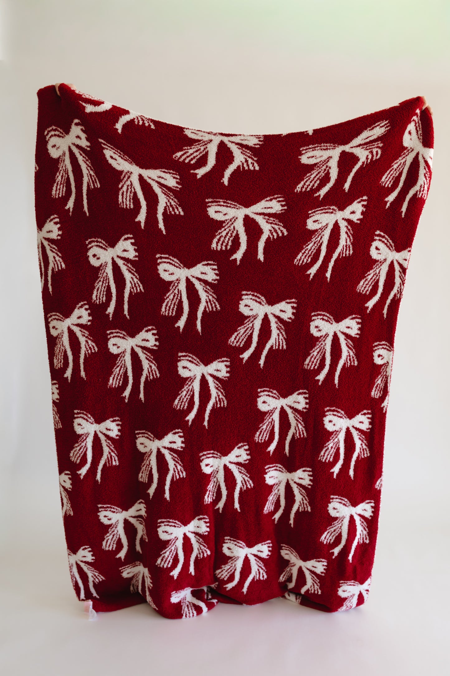 Youth Plush Throw Blanket in Christmas Bows