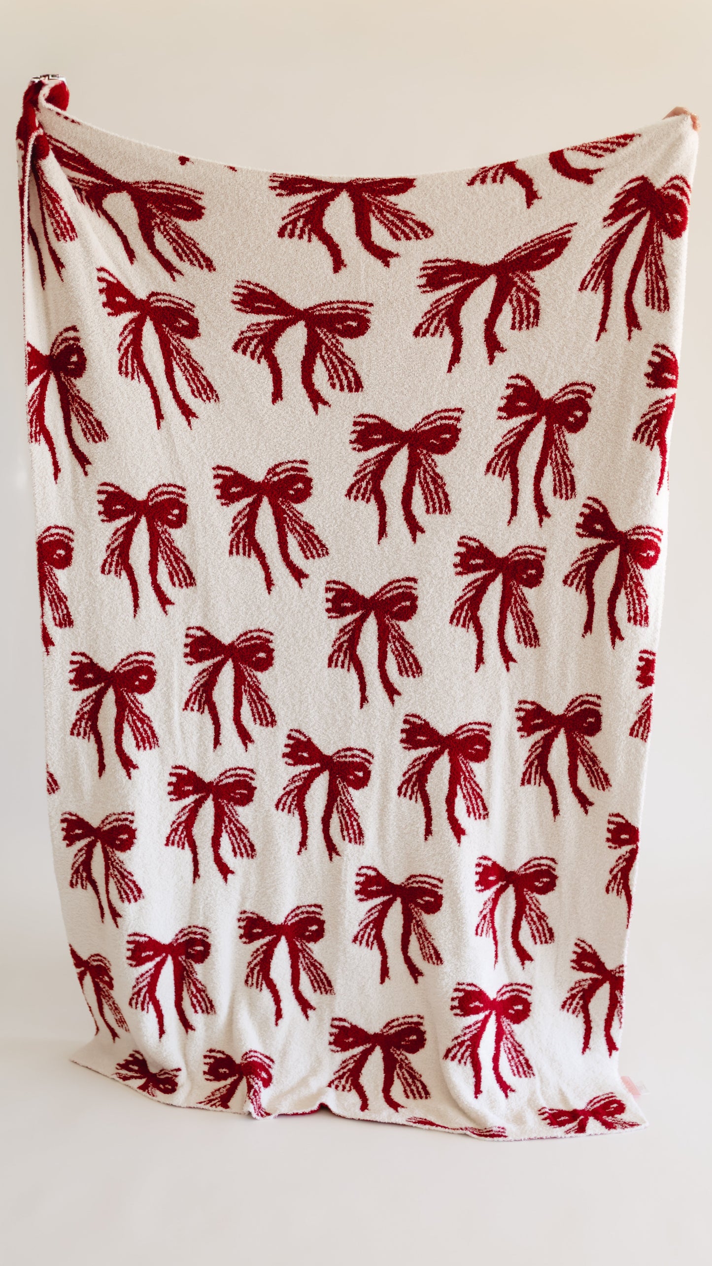 Adult Plush Throw Blanket in Christmas Bows