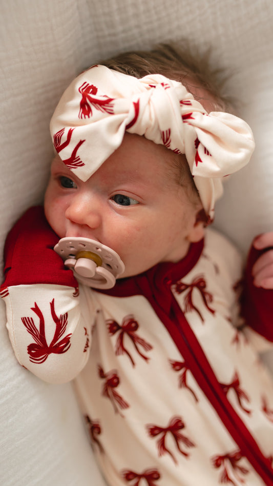 Infant Knot Head Bow in Christmas Bows