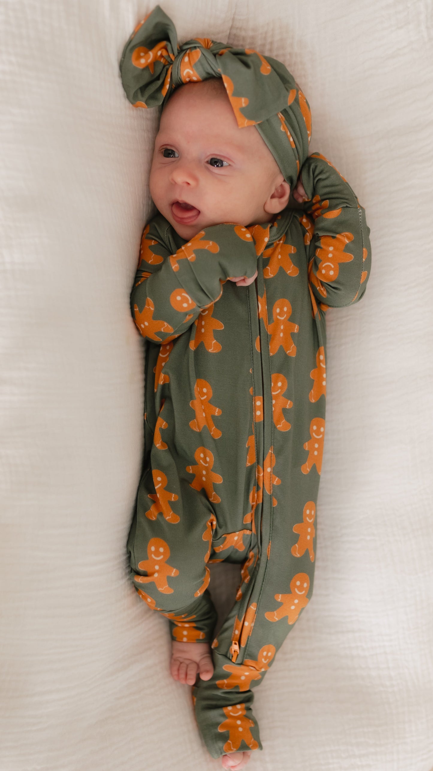 Infant Romper in Gingerbreads