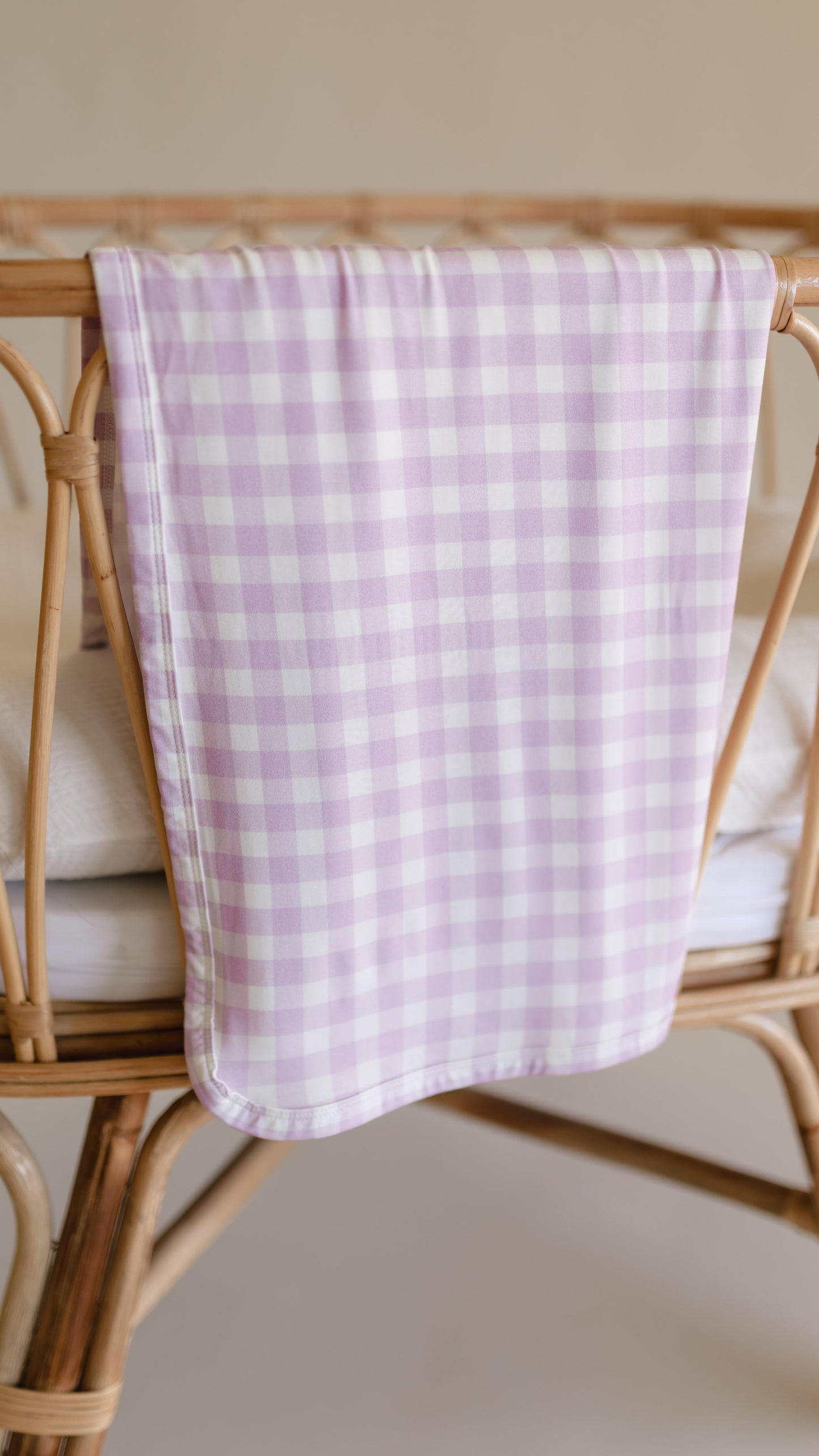 Infant Swaddle in Purple Gingham