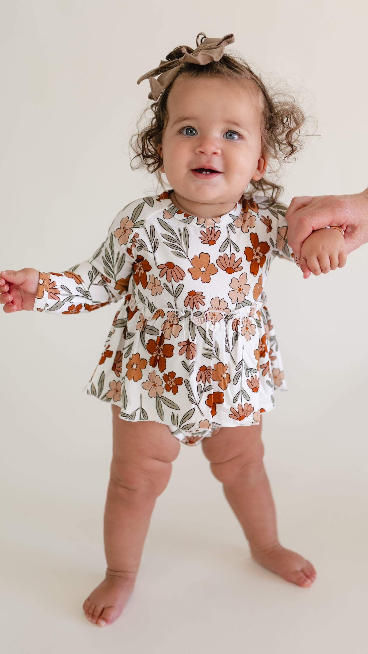 Infant Long Sleeve and Skirt Onesie in Wildflowers