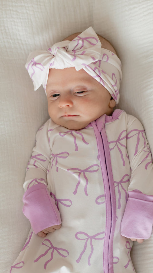 Infant Knot Head Bow in Purple Bows