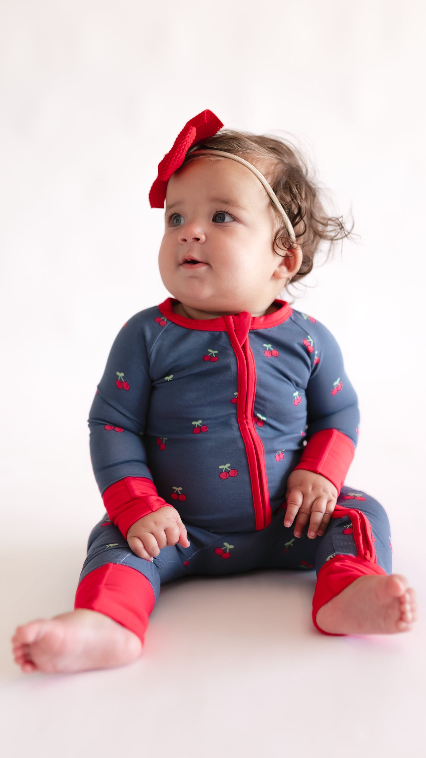 Infant Romper in Cherries