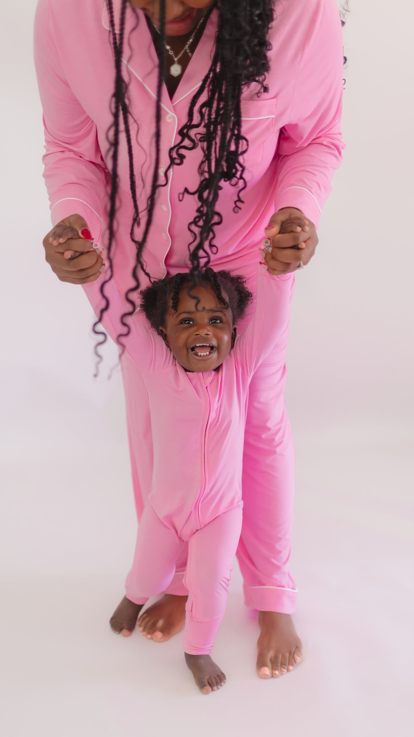 Women's Button Up Set In Pretty Pink