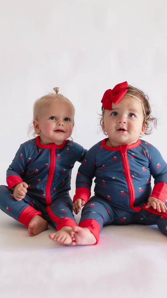Infant Romper in Cherries