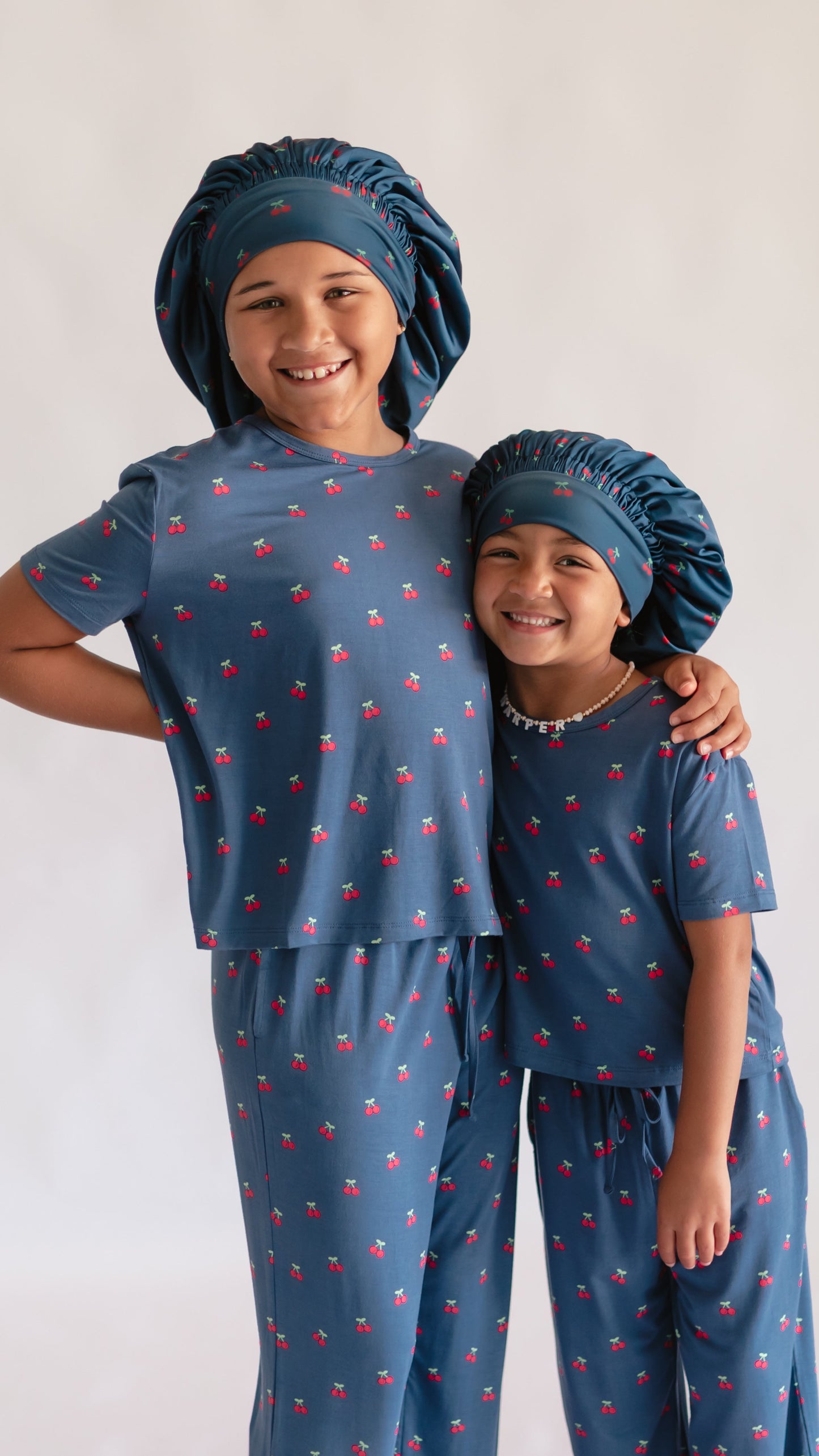 Kids Satin Bonnet in Cherries