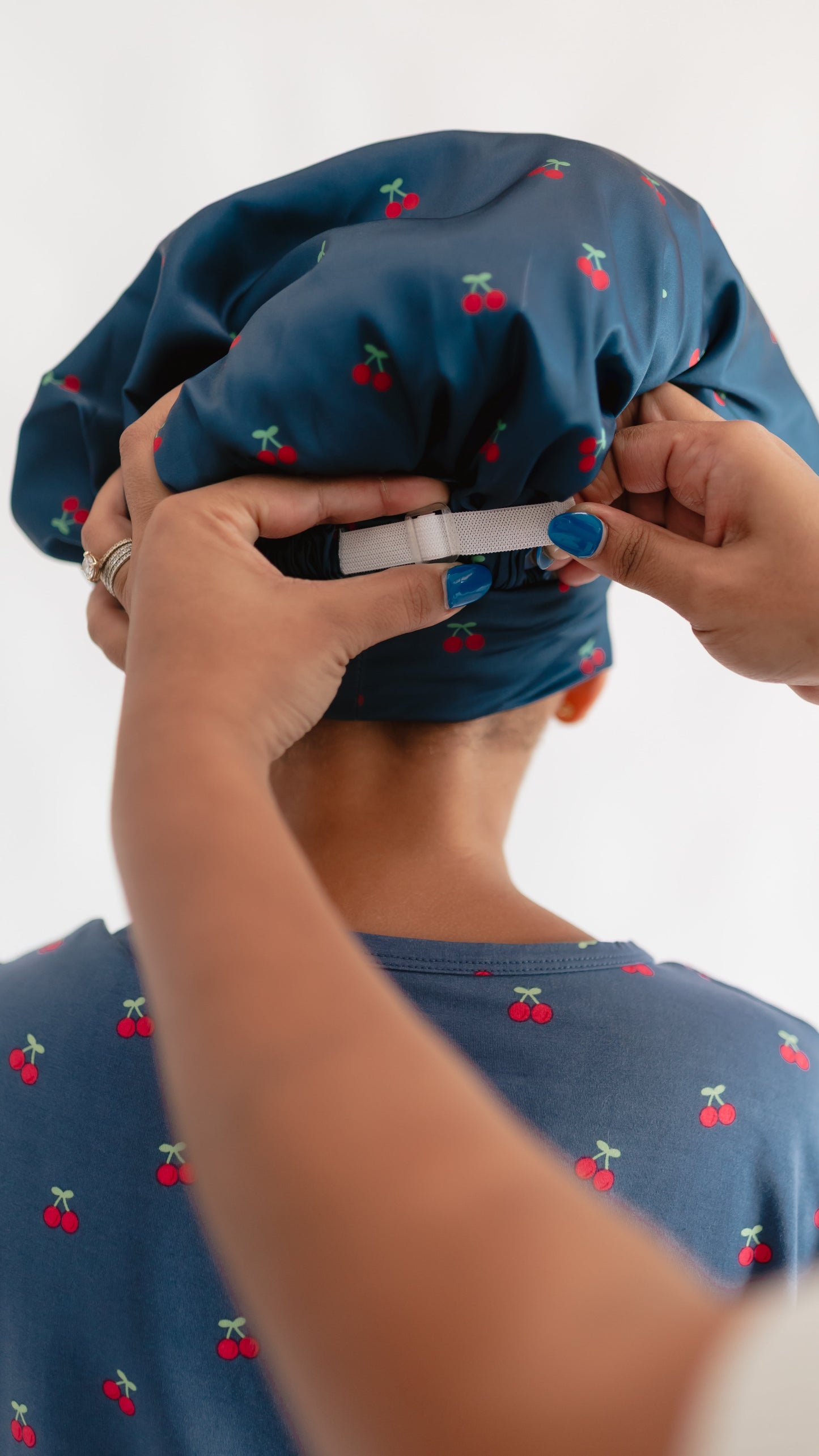 Kids Satin Bonnet in Cherries