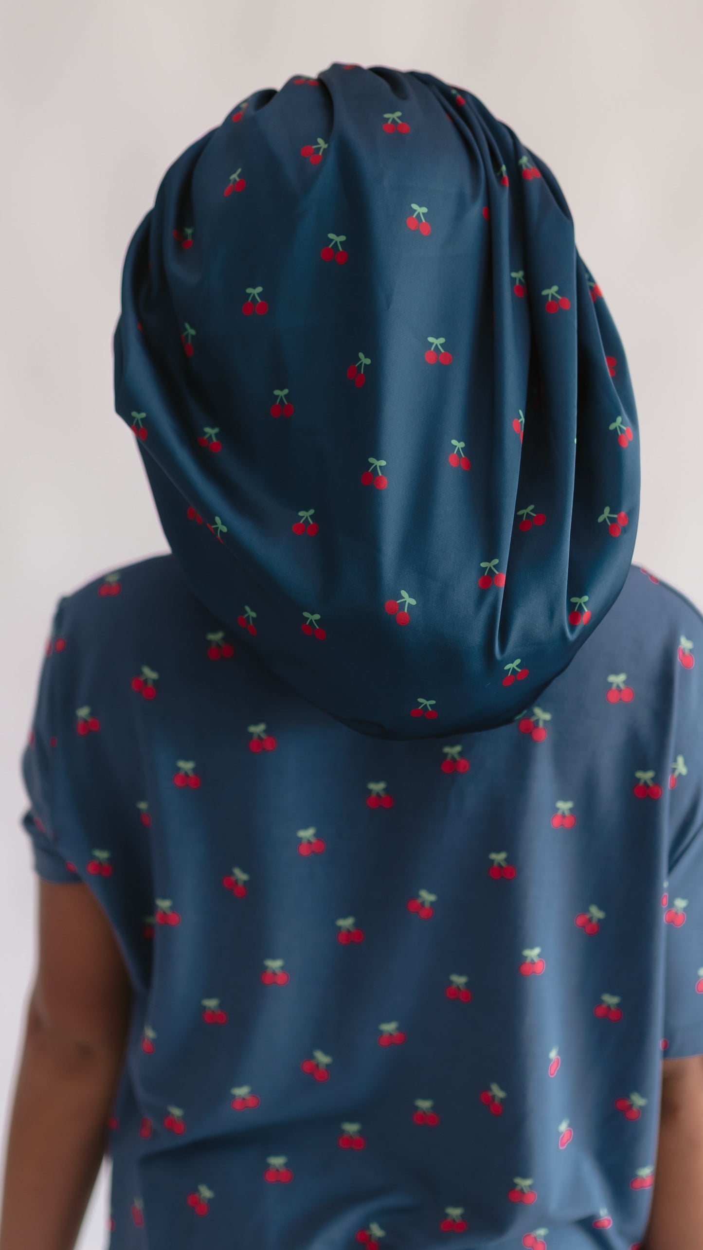 Adult Satin Bonnet in Cherries