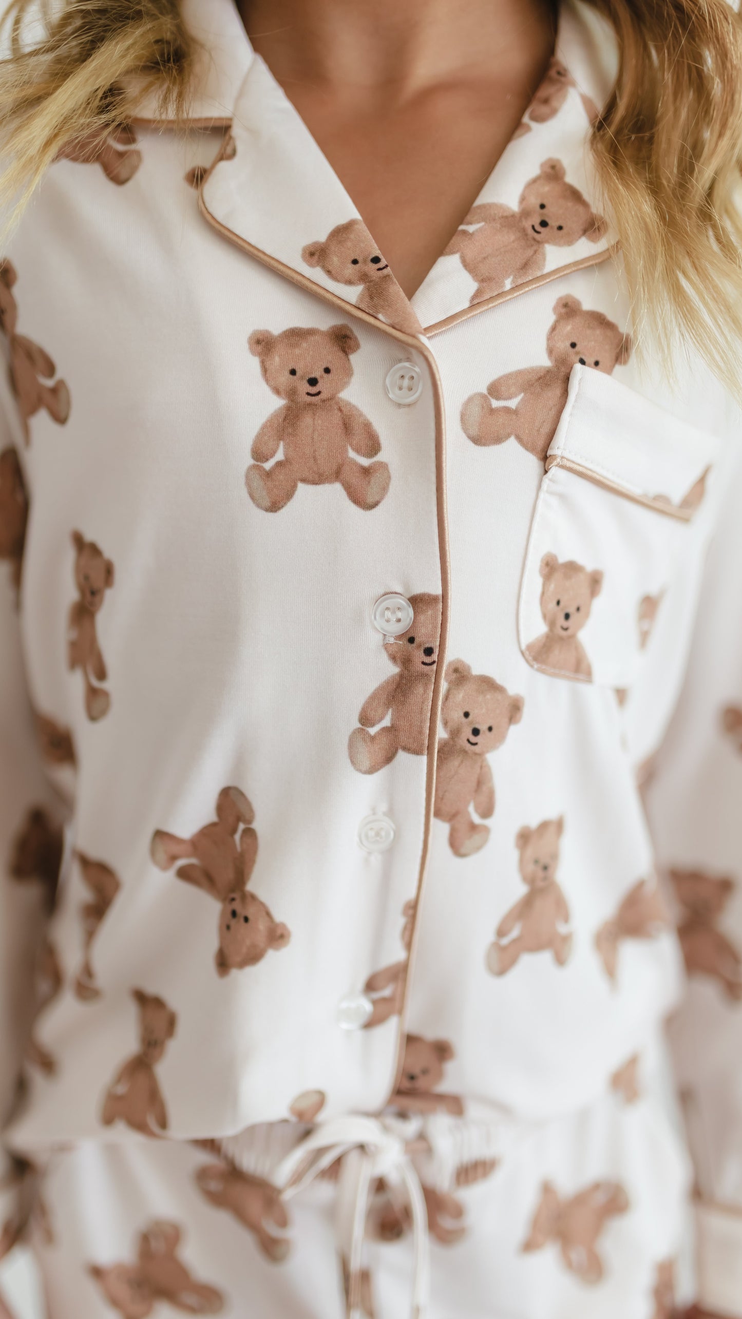 Girl's Button Up Set in Bears