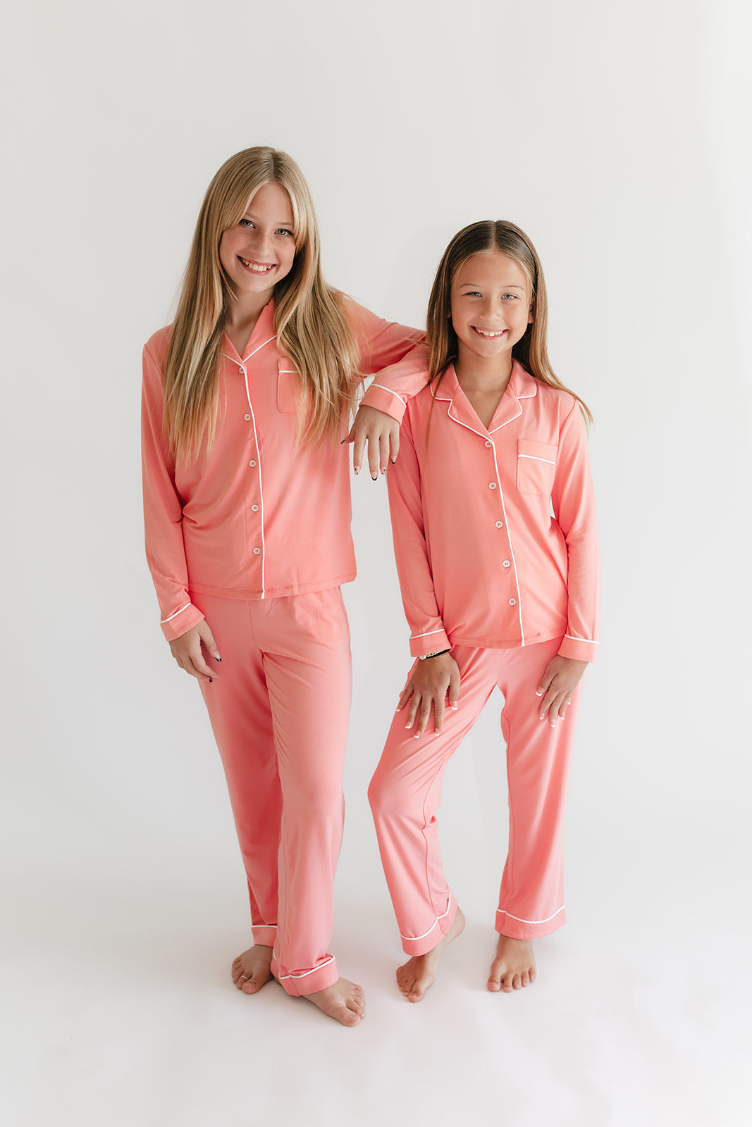 Girls Button Up Set in Bubblegum