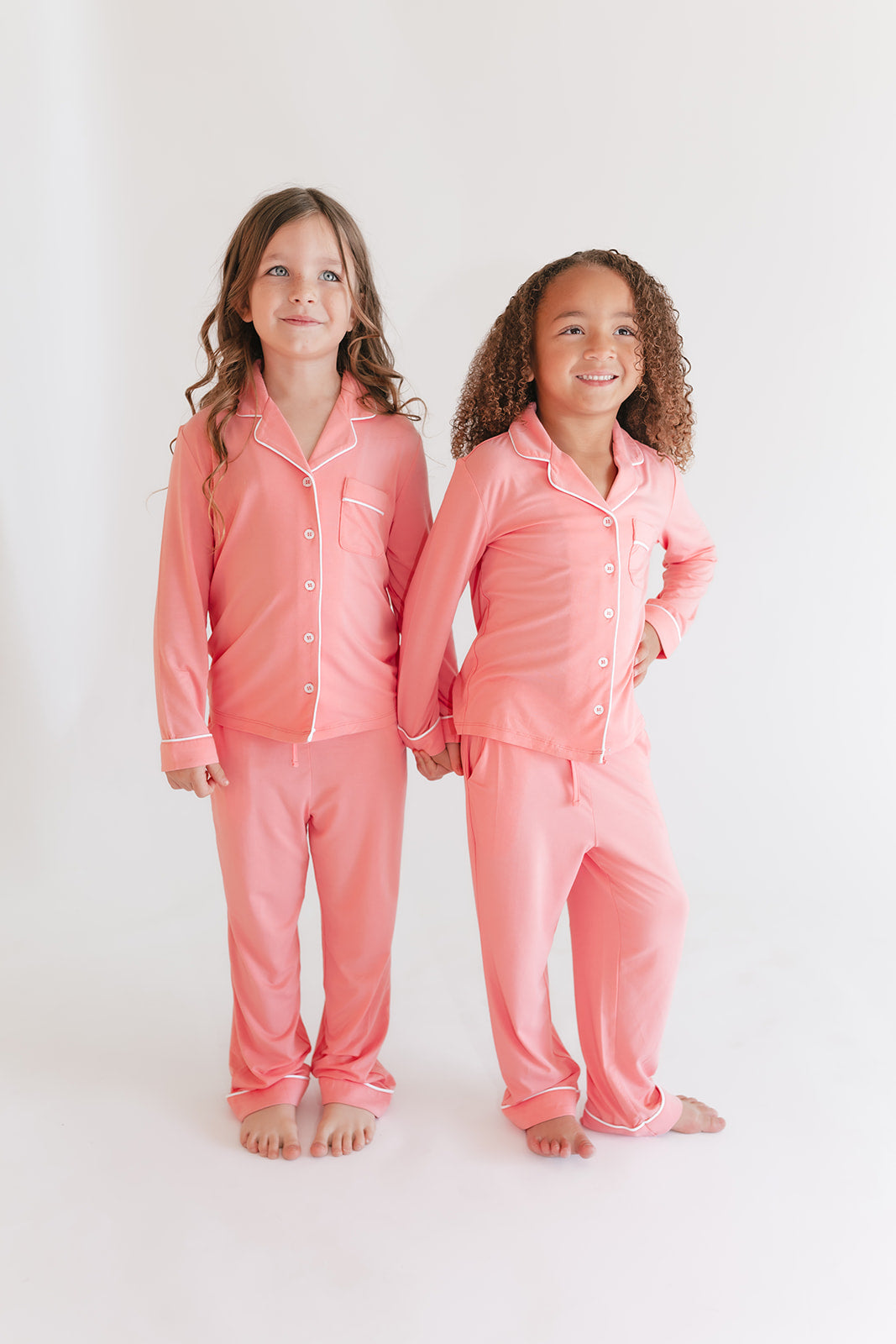 Girls Button Up Set in Bubblegum