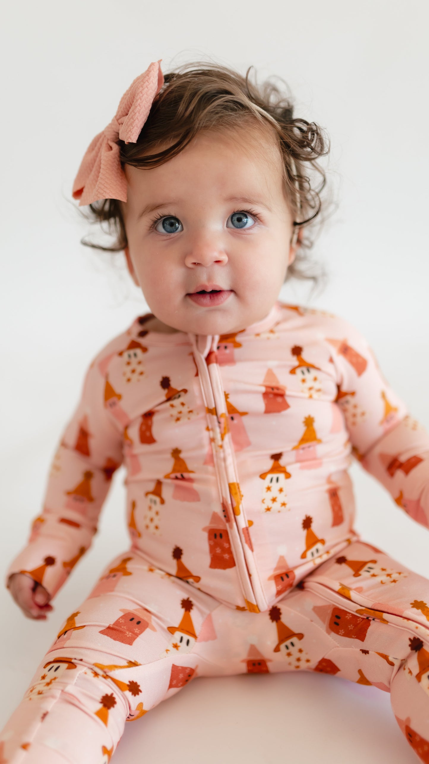 Infant Romper in Pink Ghosts