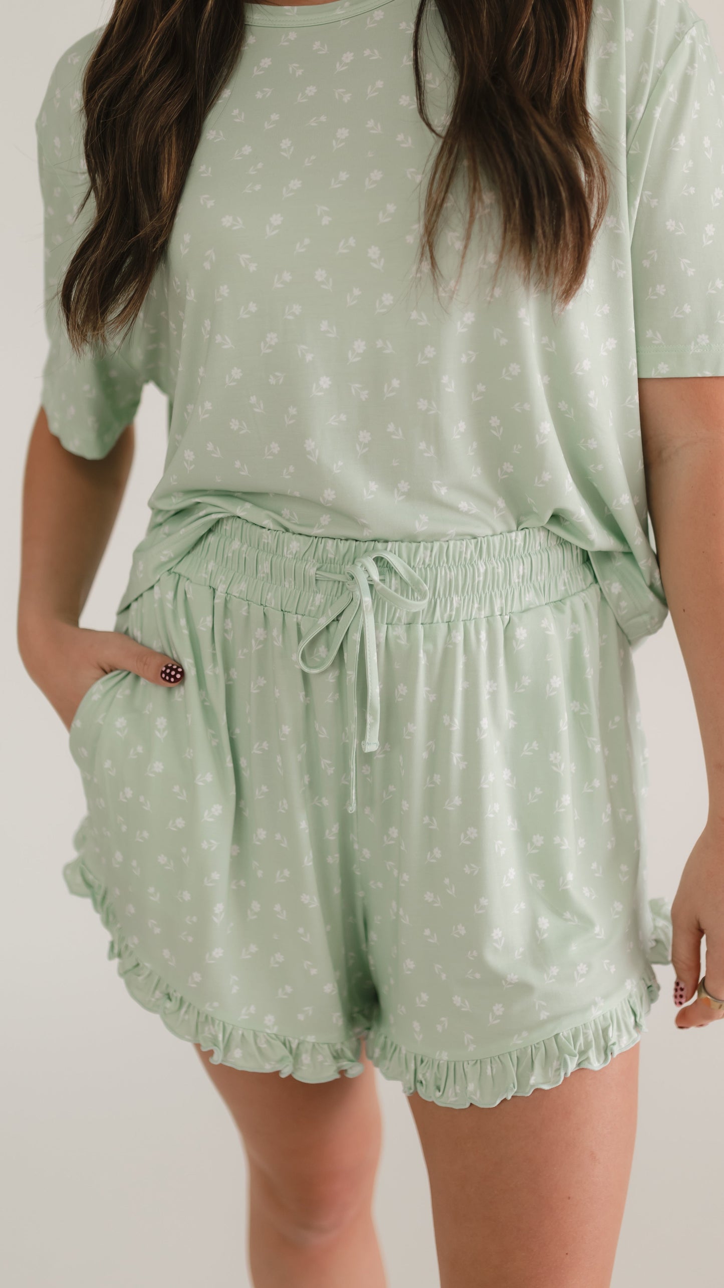 Women’s Ruffle Short Set in Meadow Bloom