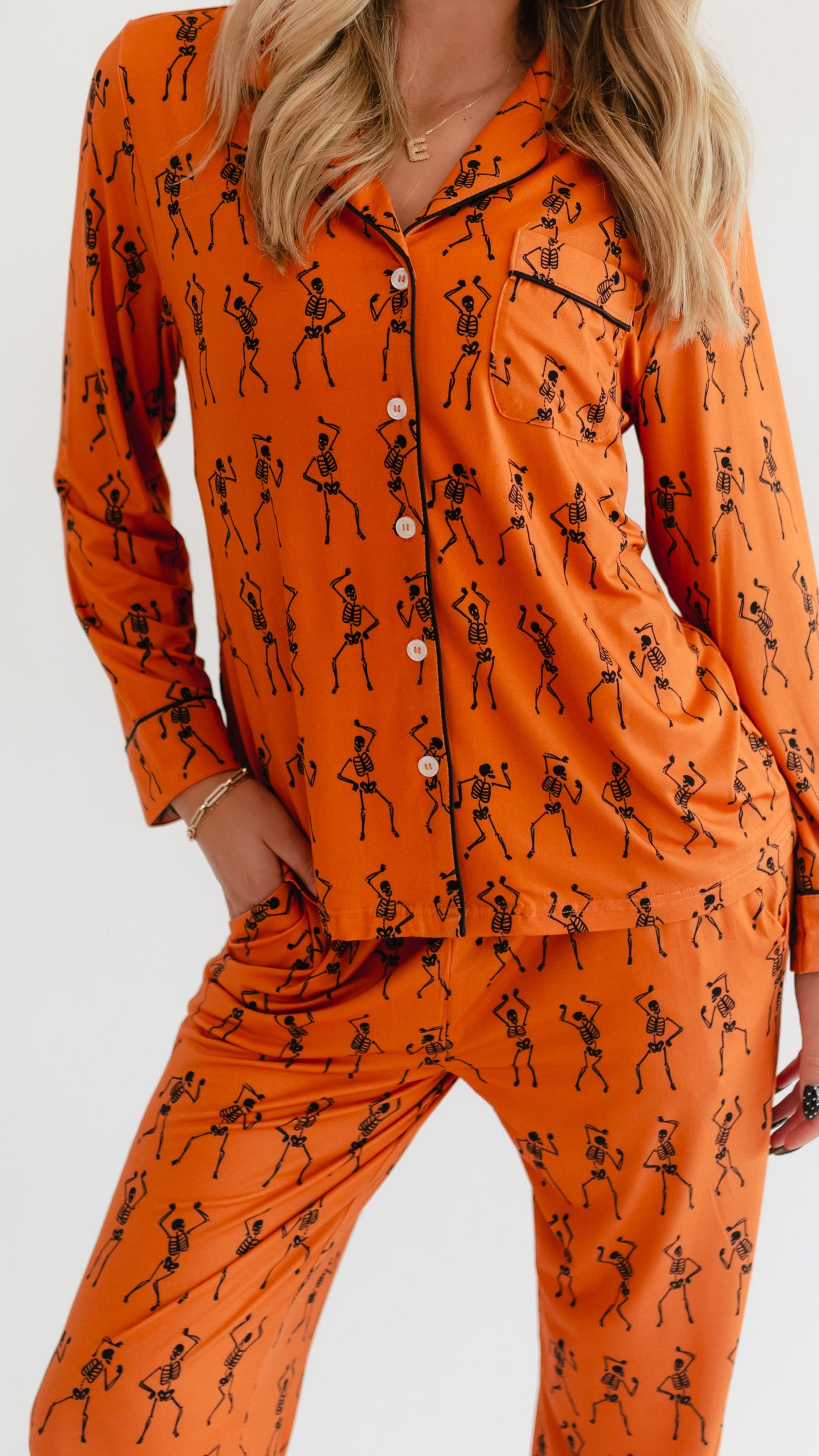 Women's Button Up Set In Skeletons