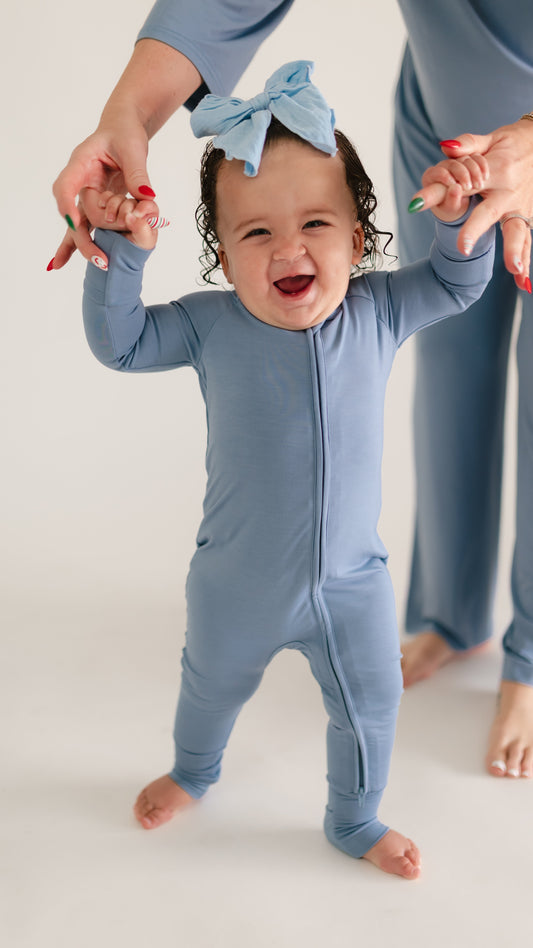 Infant Romper in Infinity Blue