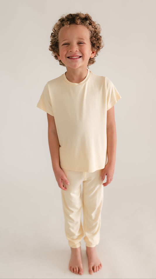 Youth Jogger Set In Butter Yellow