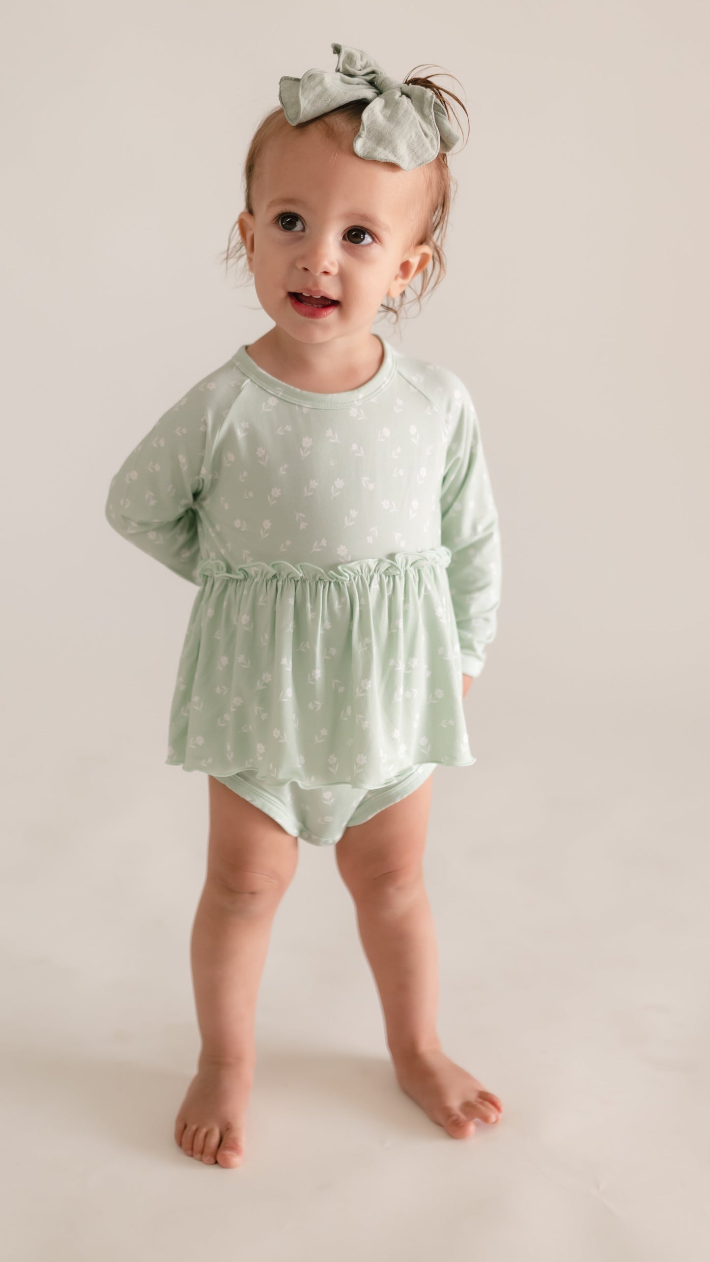 Infant Long Sleeve and Skirt Onesie in Meadow Bloom