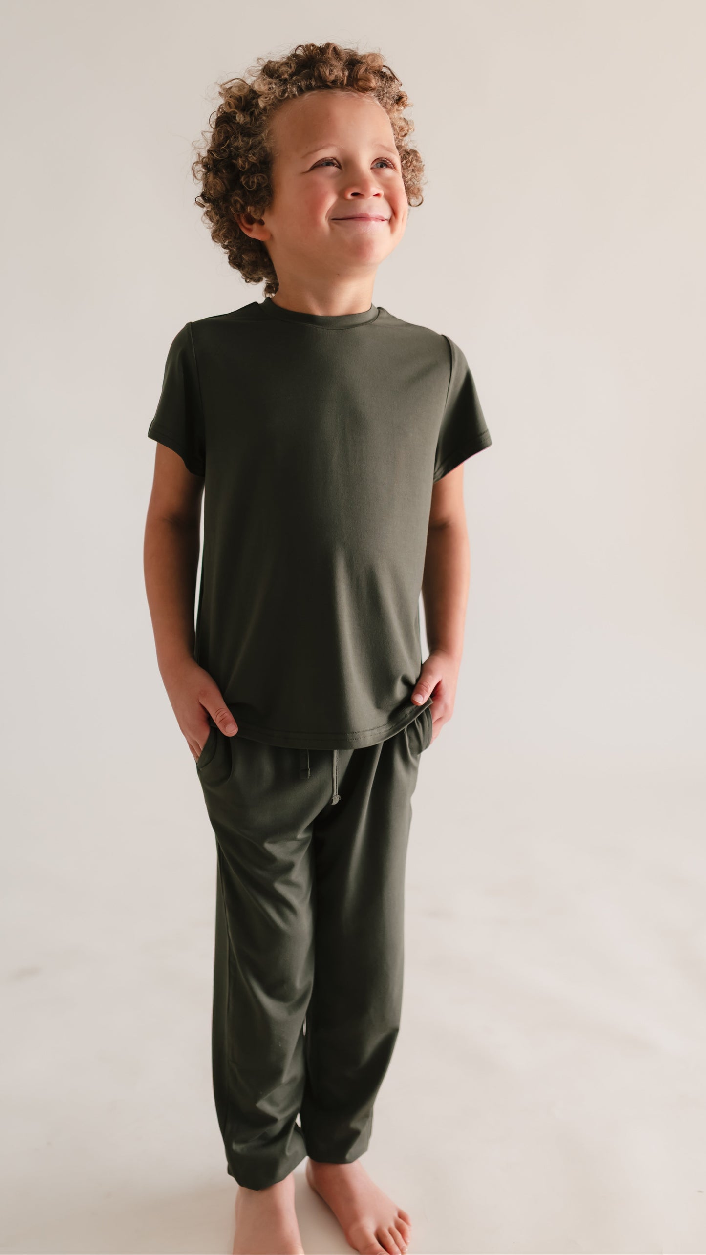 Youth Jogger Set In Emerald Green