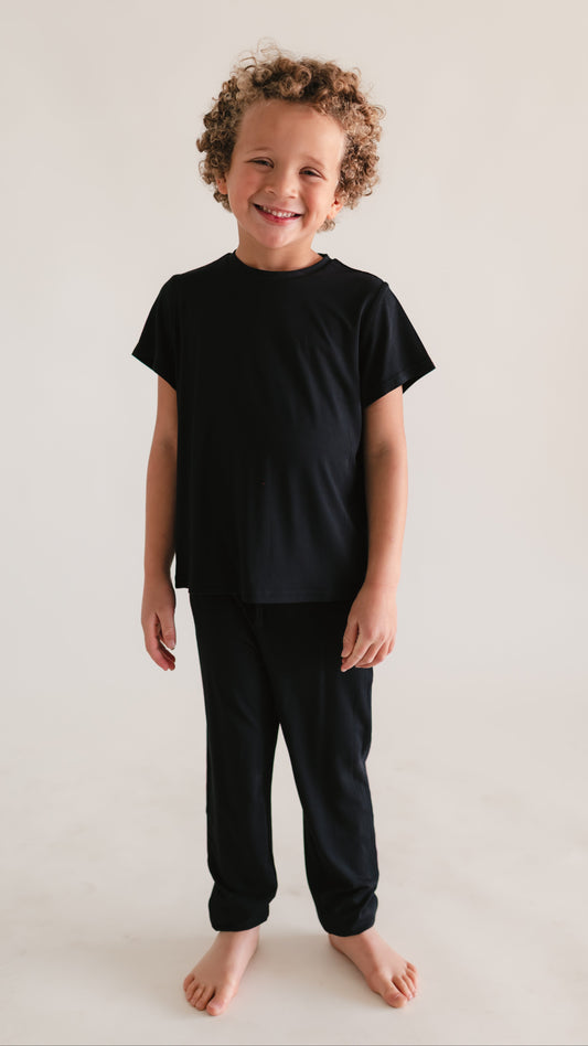Youth Jogger Set In Solid Black *