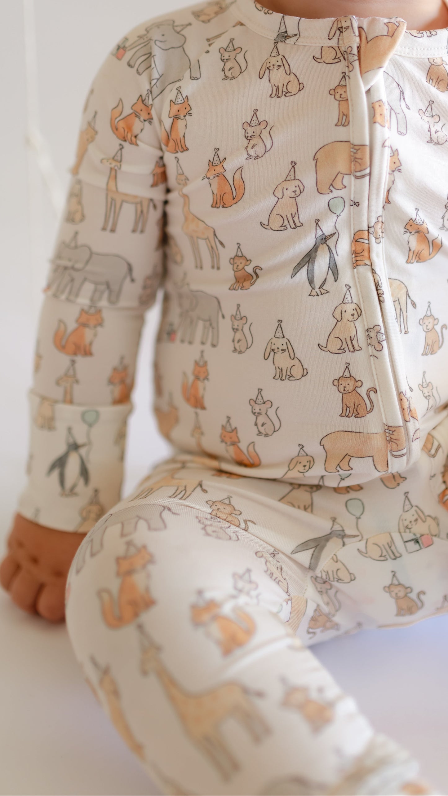 Infant Romper in Party Animals
