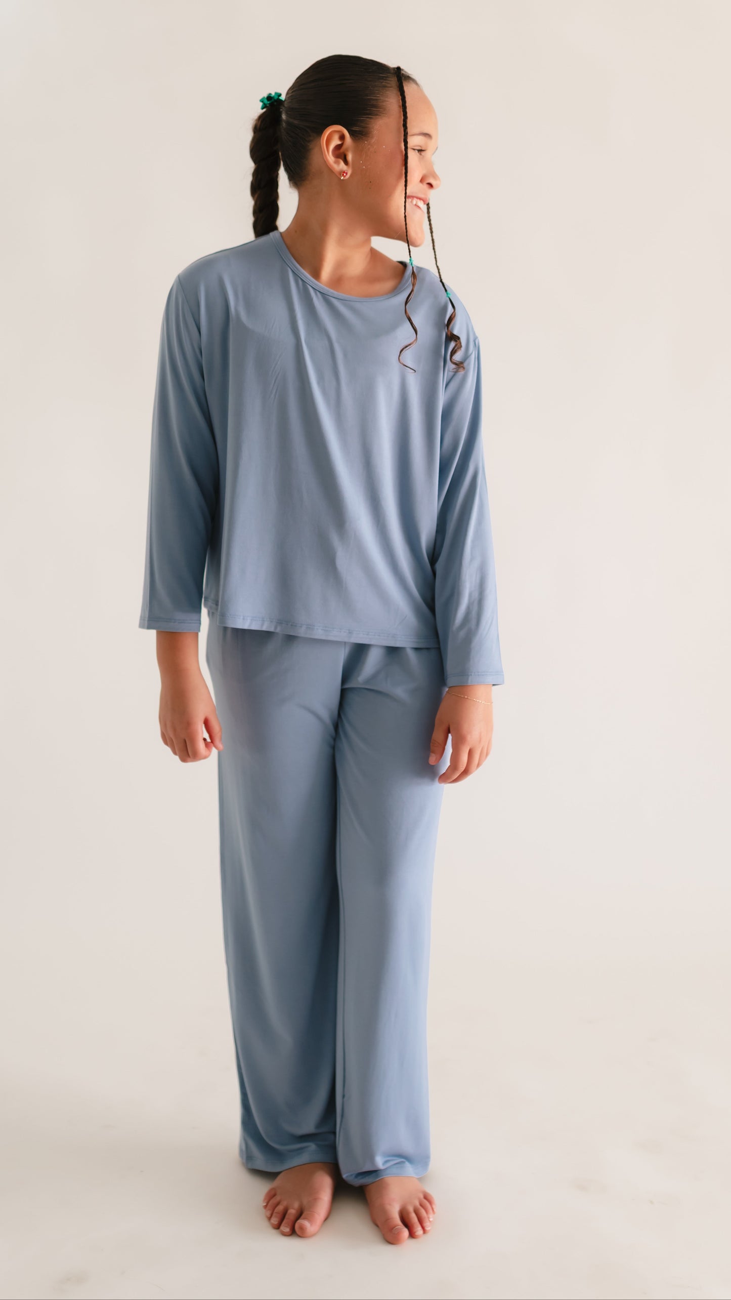 Girl's Long Sleeve and Pants Set in Infinity Blue