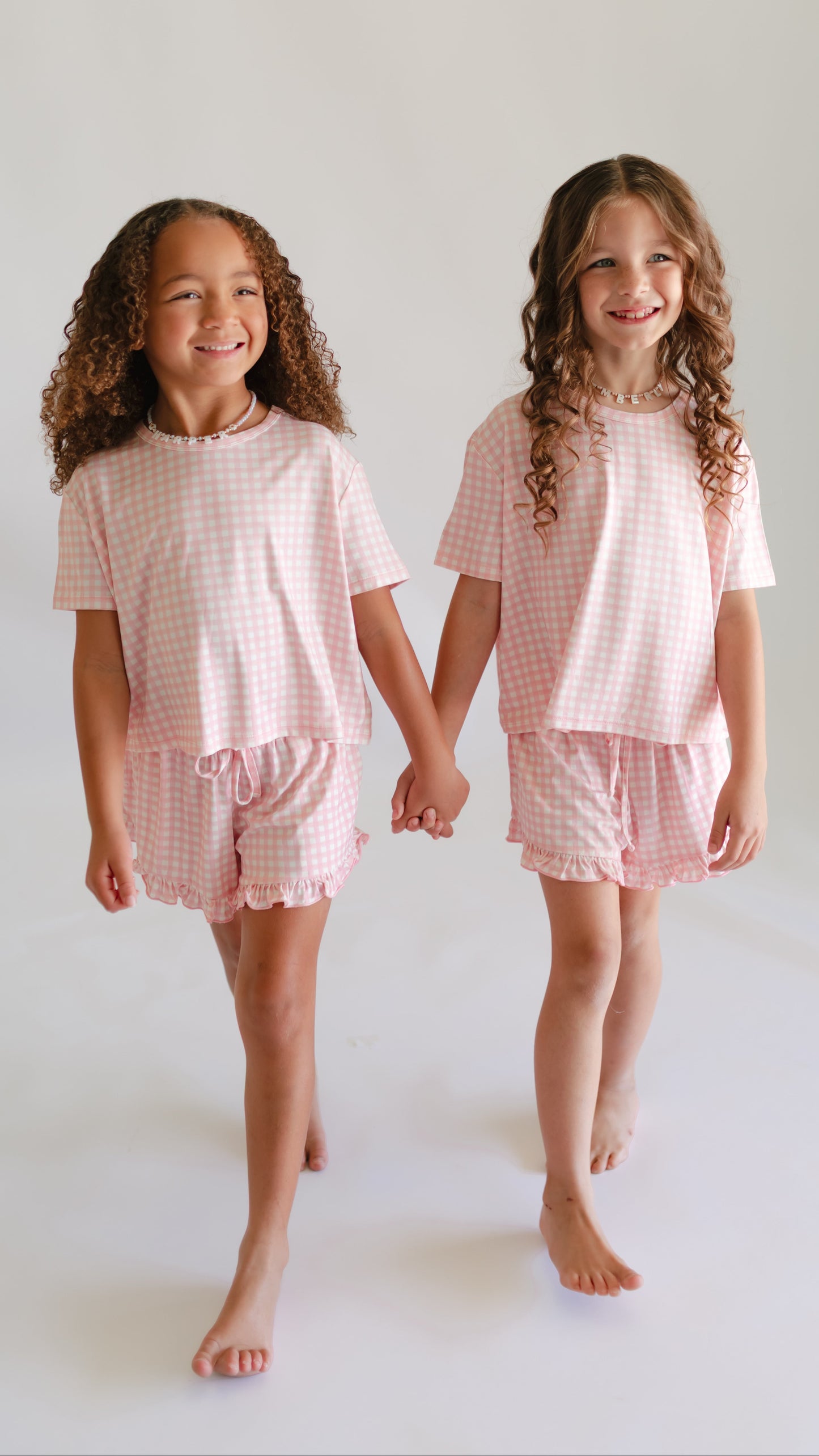 Girl's Ruffle Set in Pink Gingham