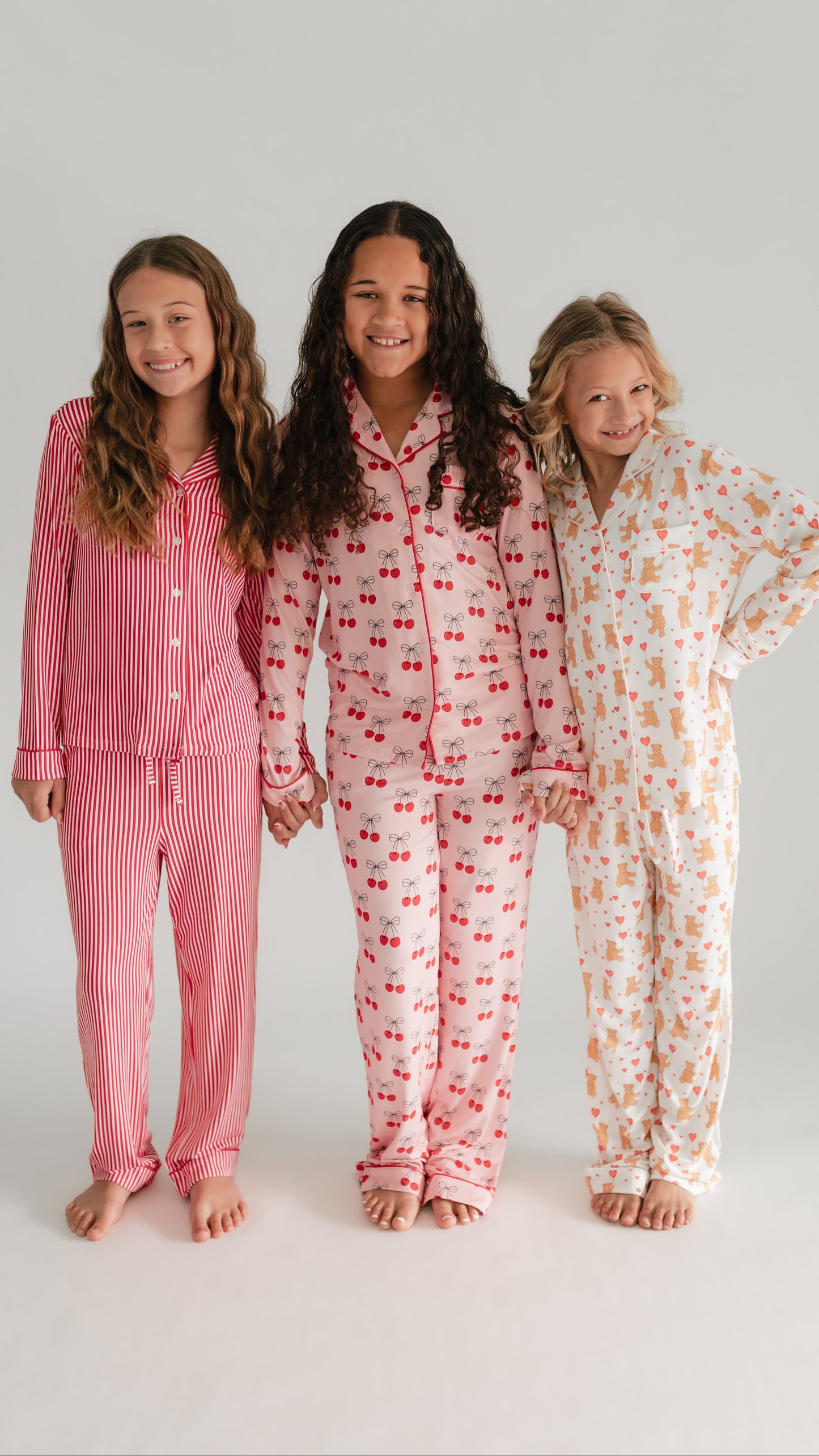 Girl's Button Up Set in Heart Bears