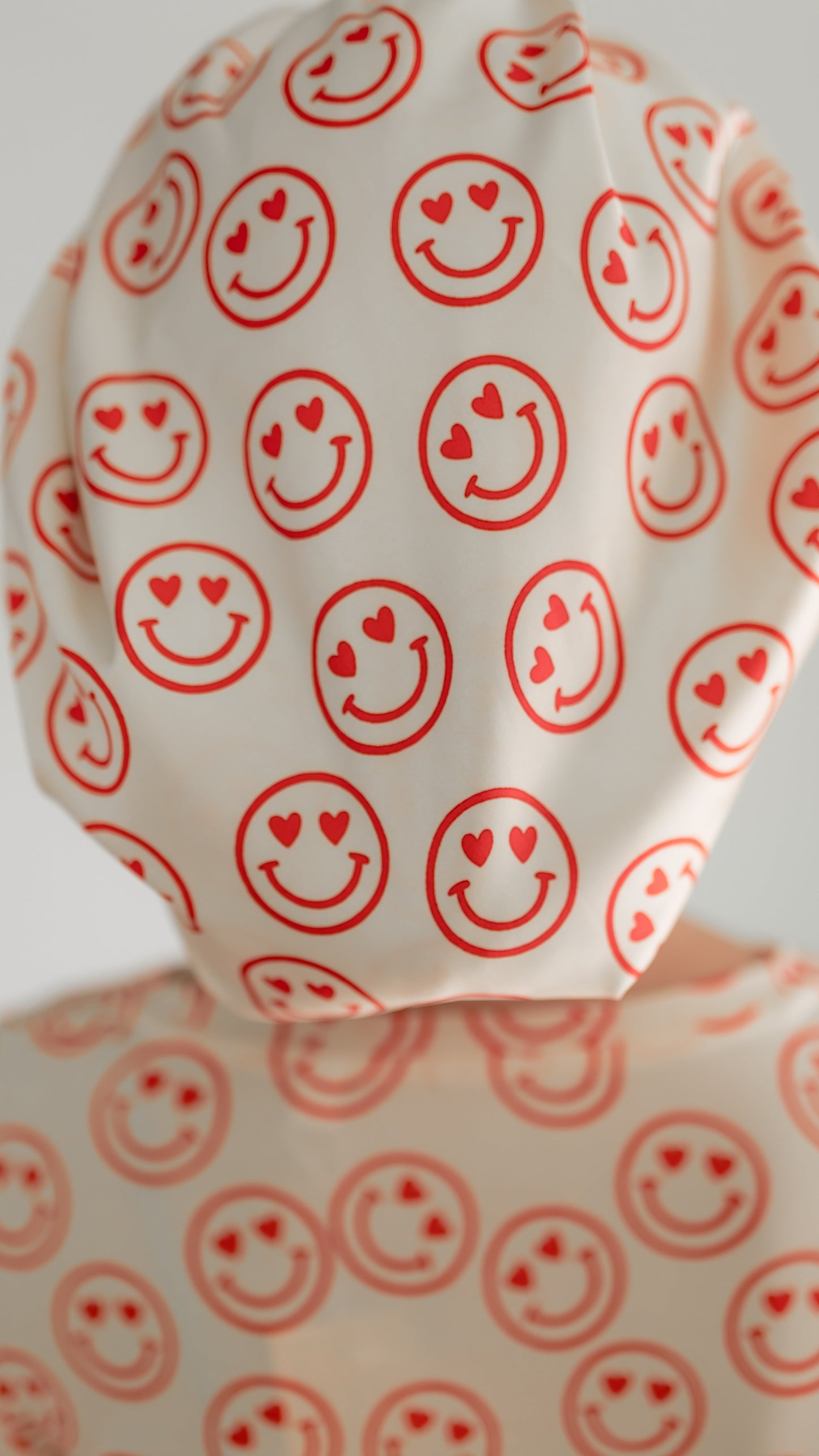 Kids Satin Bonnet in Heart Smileys