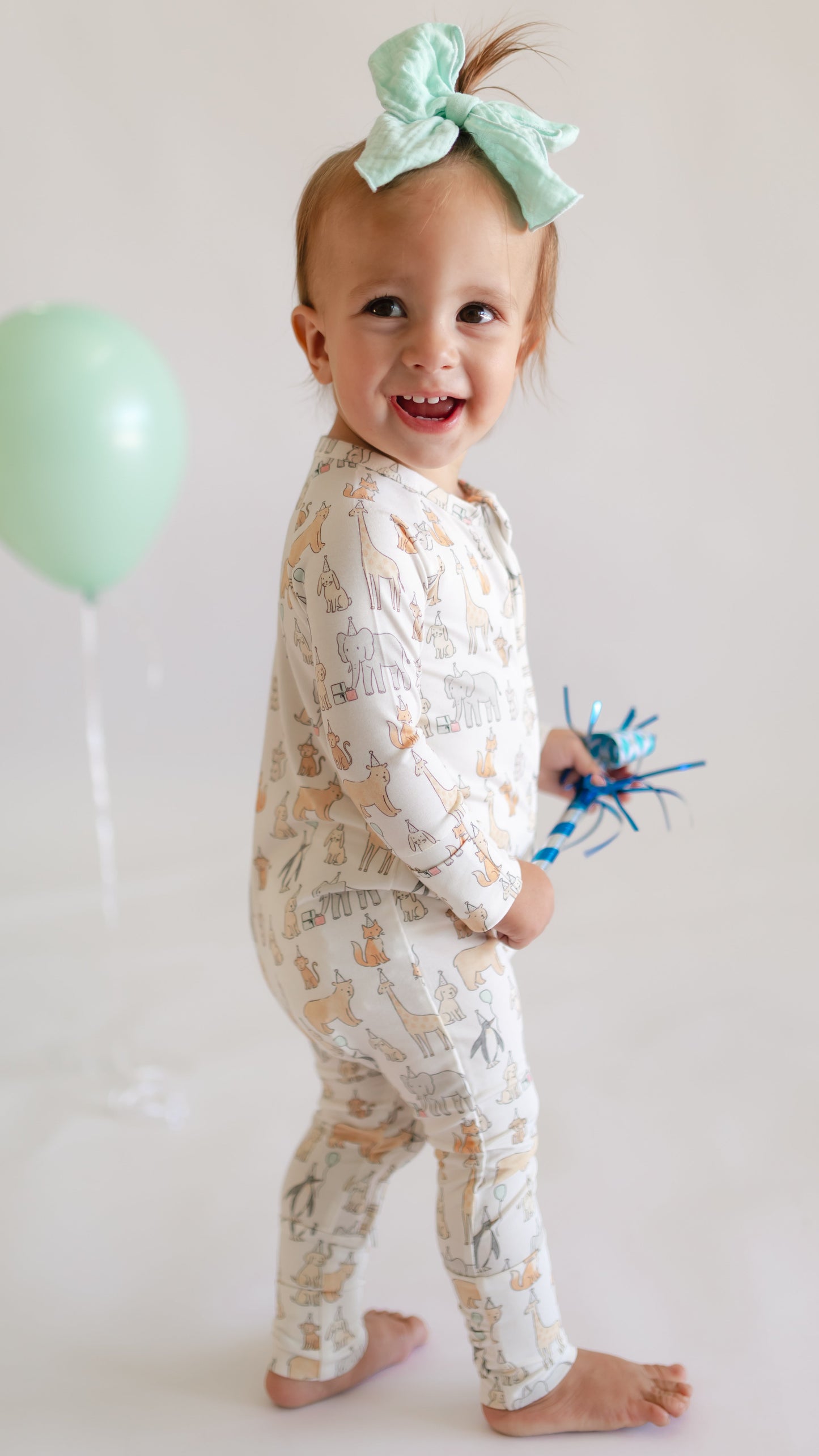 Infant Romper in Party Animals