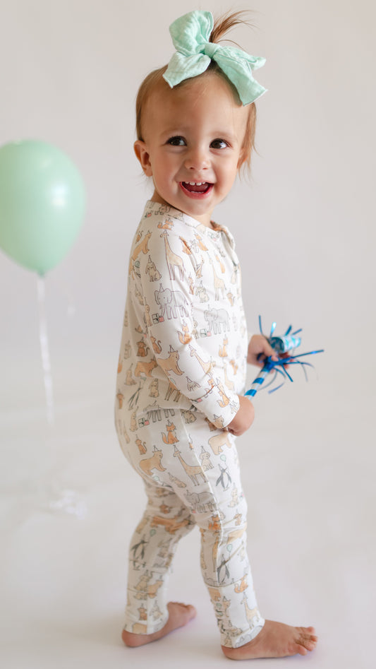 Infant Romper in Party Animals