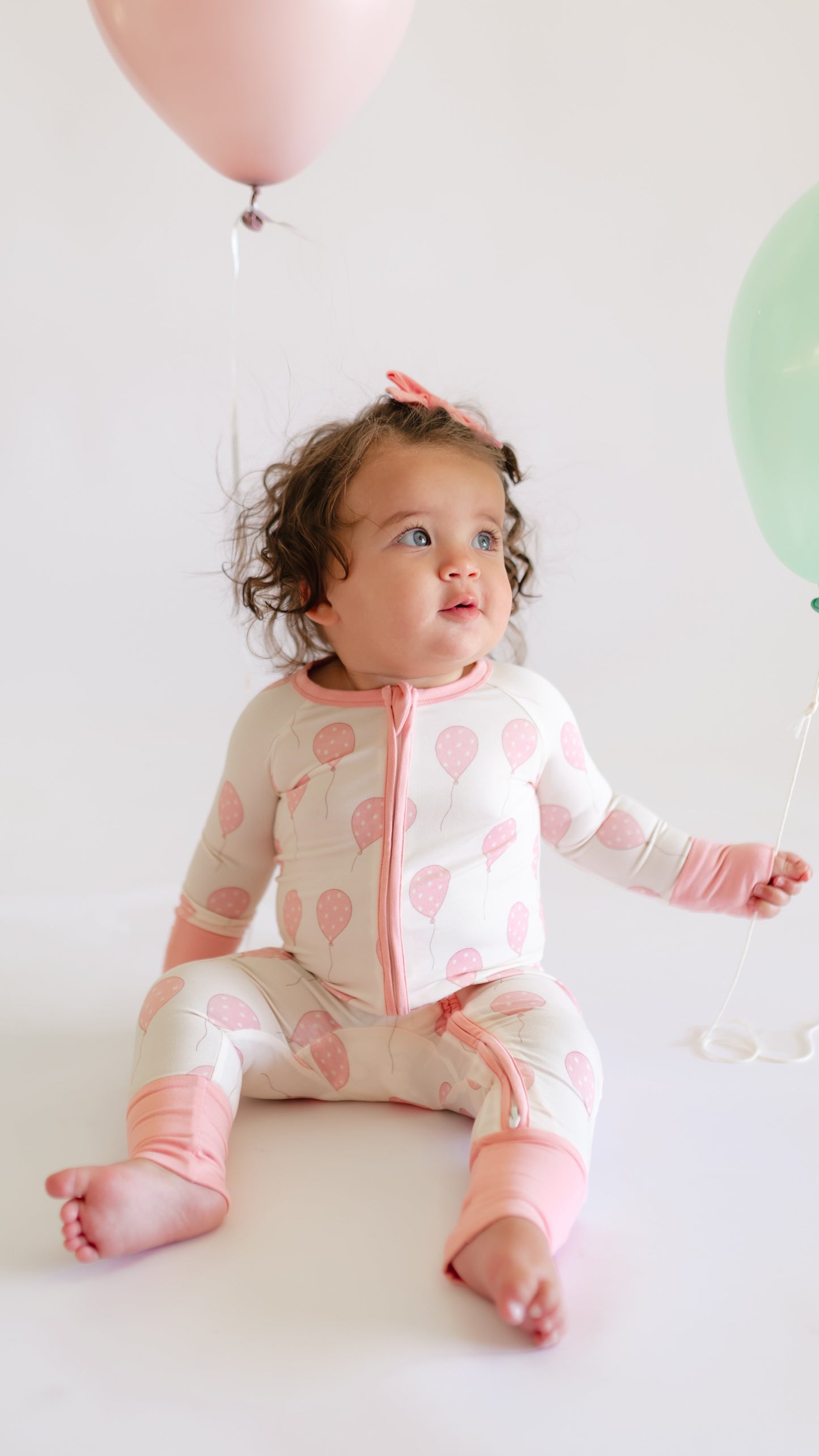 Infant Romper in Pink Balloons