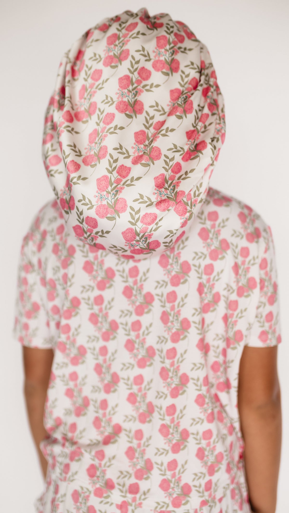 Adult Satin Bonnet in Pink Floral – Silks display picture 2