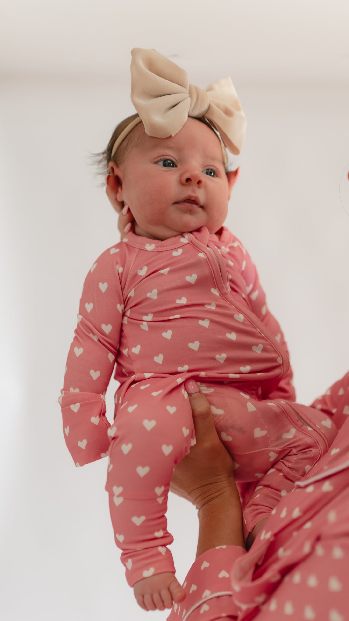 Infant Romper in Pink Hearts