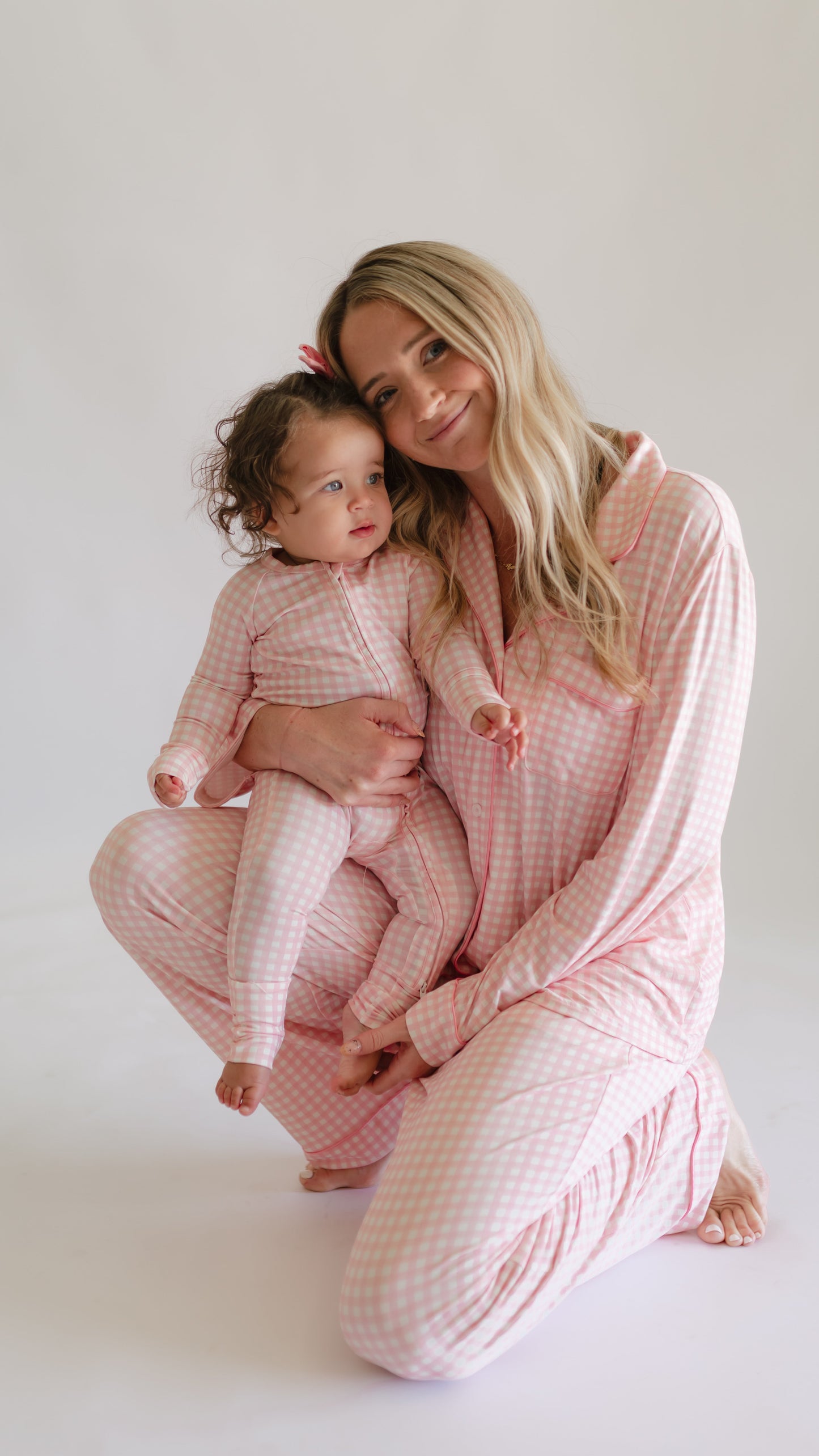 Infant Romper in Pink Gingham