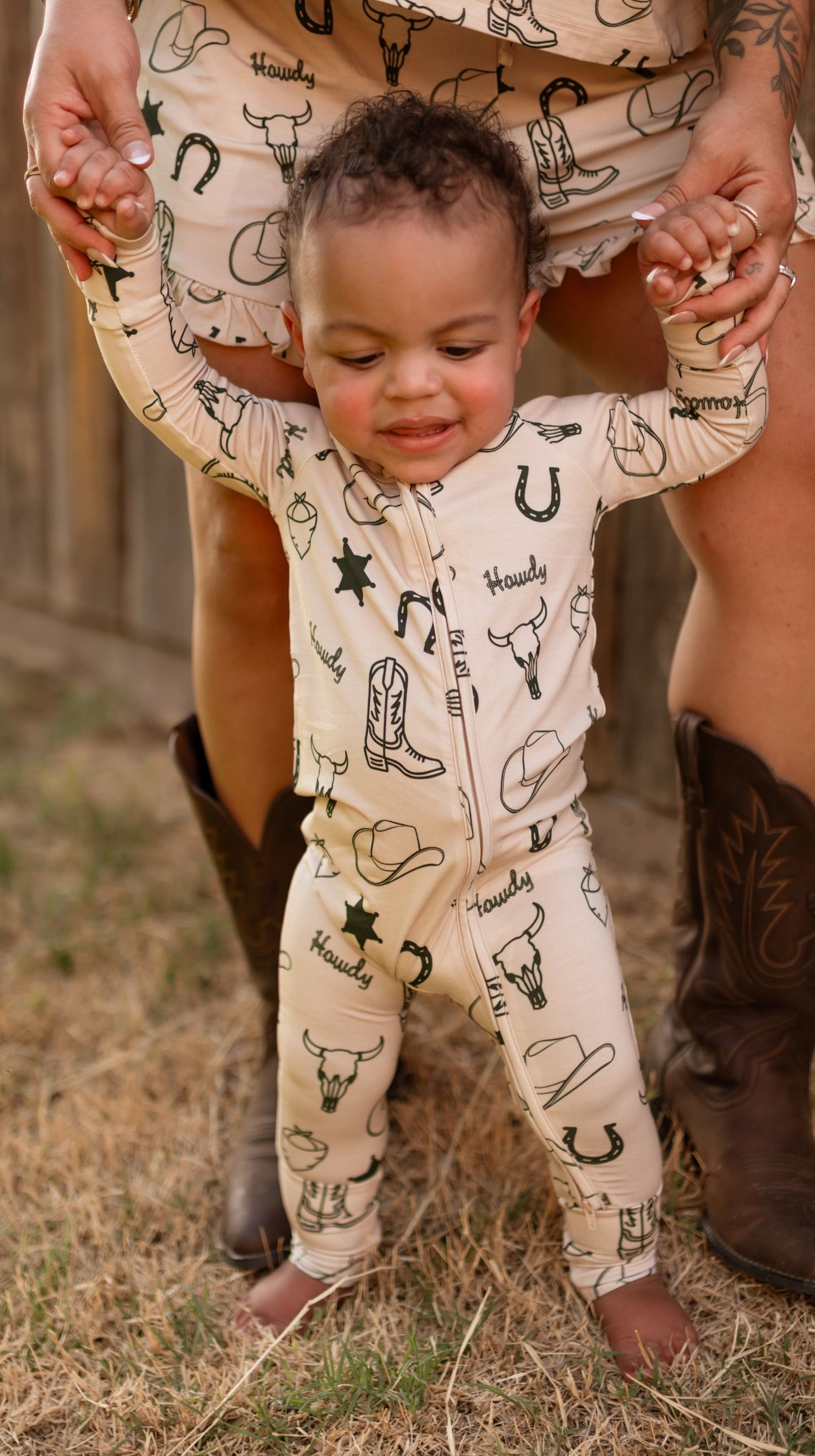 Infant Romper in Howdy