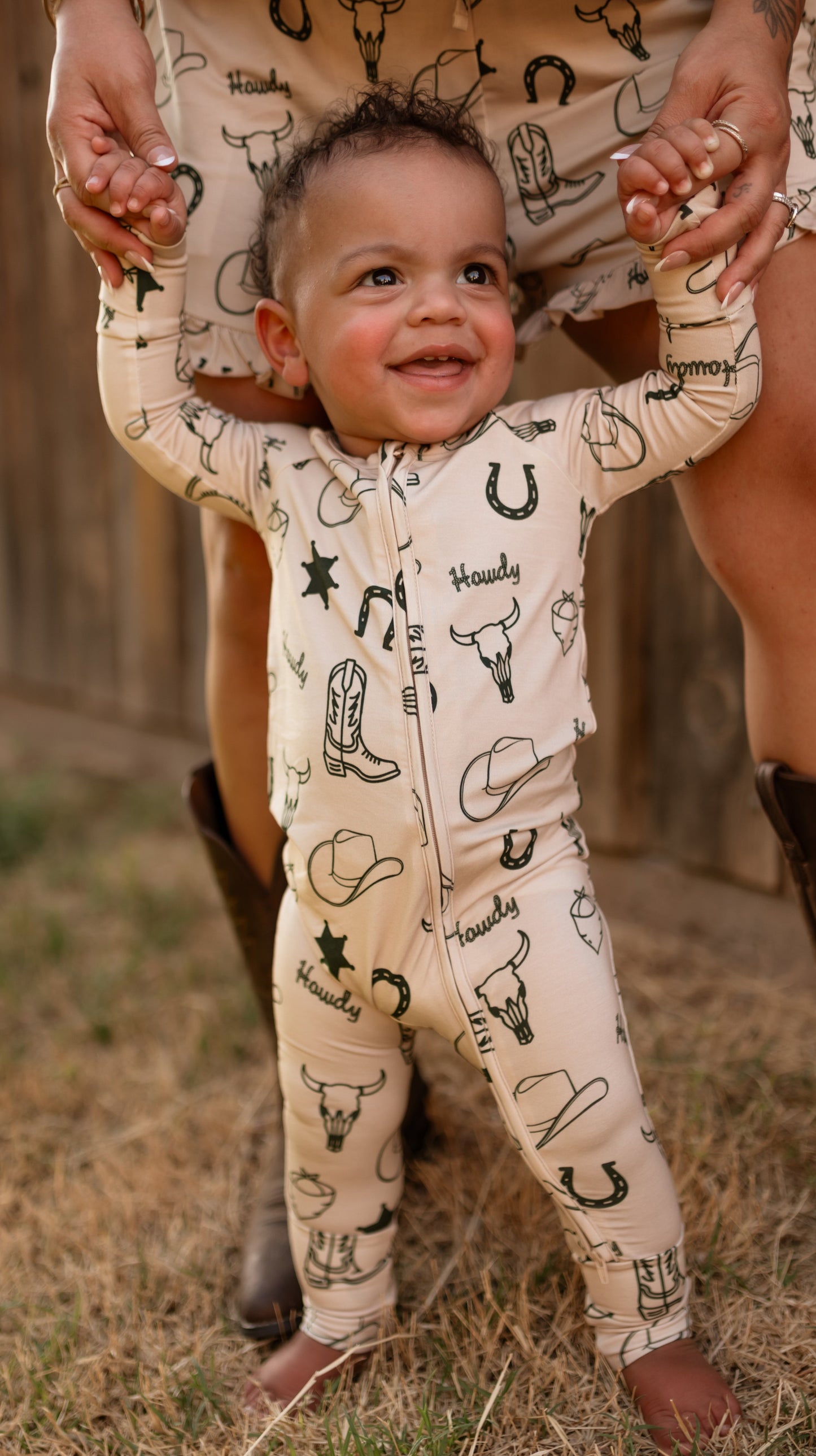 Infant Romper in Howdy