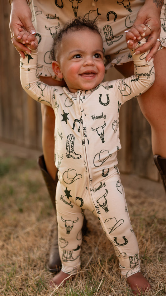 Infant Romper in Howdy