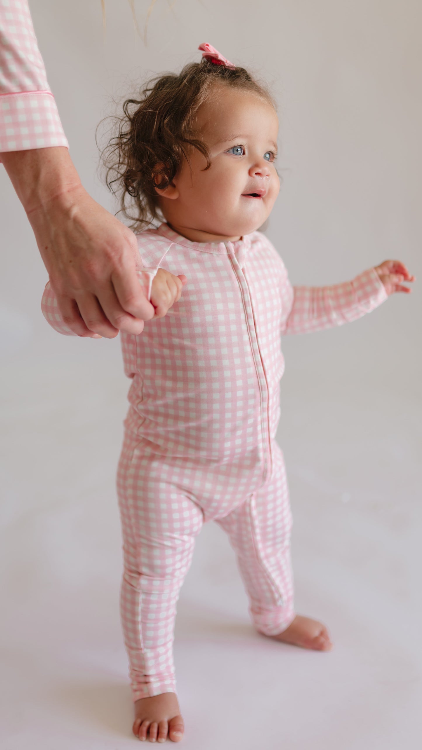 Infant Romper in Pink Gingham