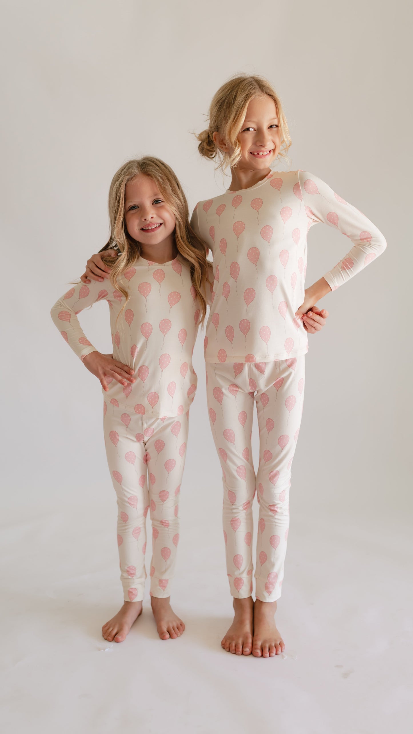 Youth Pajama Set in Pink Balloons