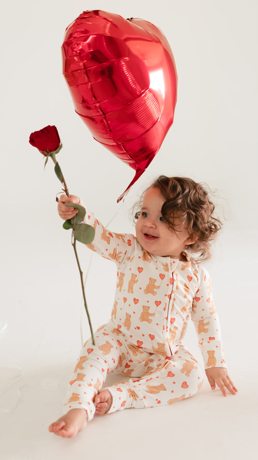 Infant Romper in Heart Bears