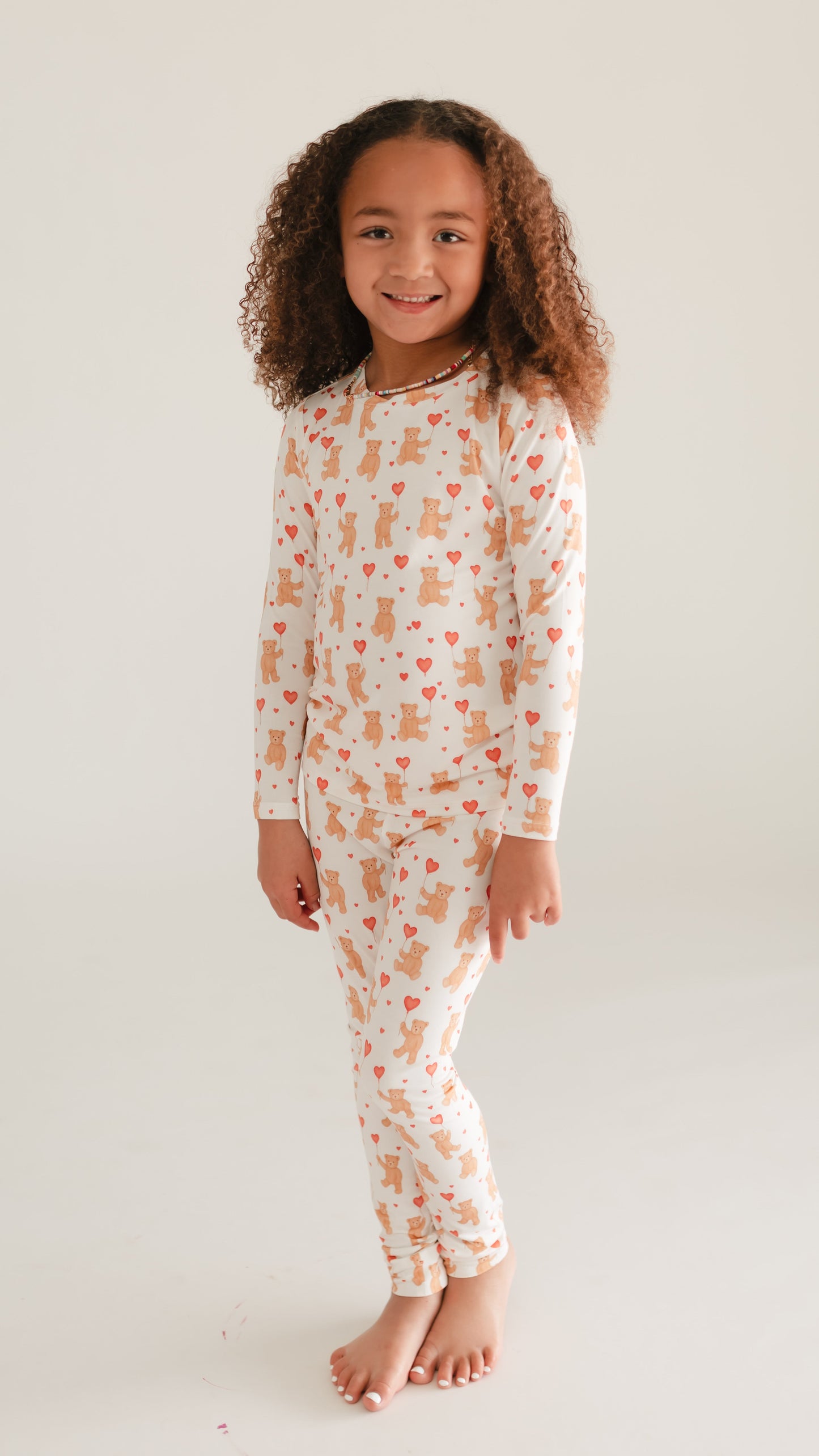 Youth Pajama Set in Heart Bears