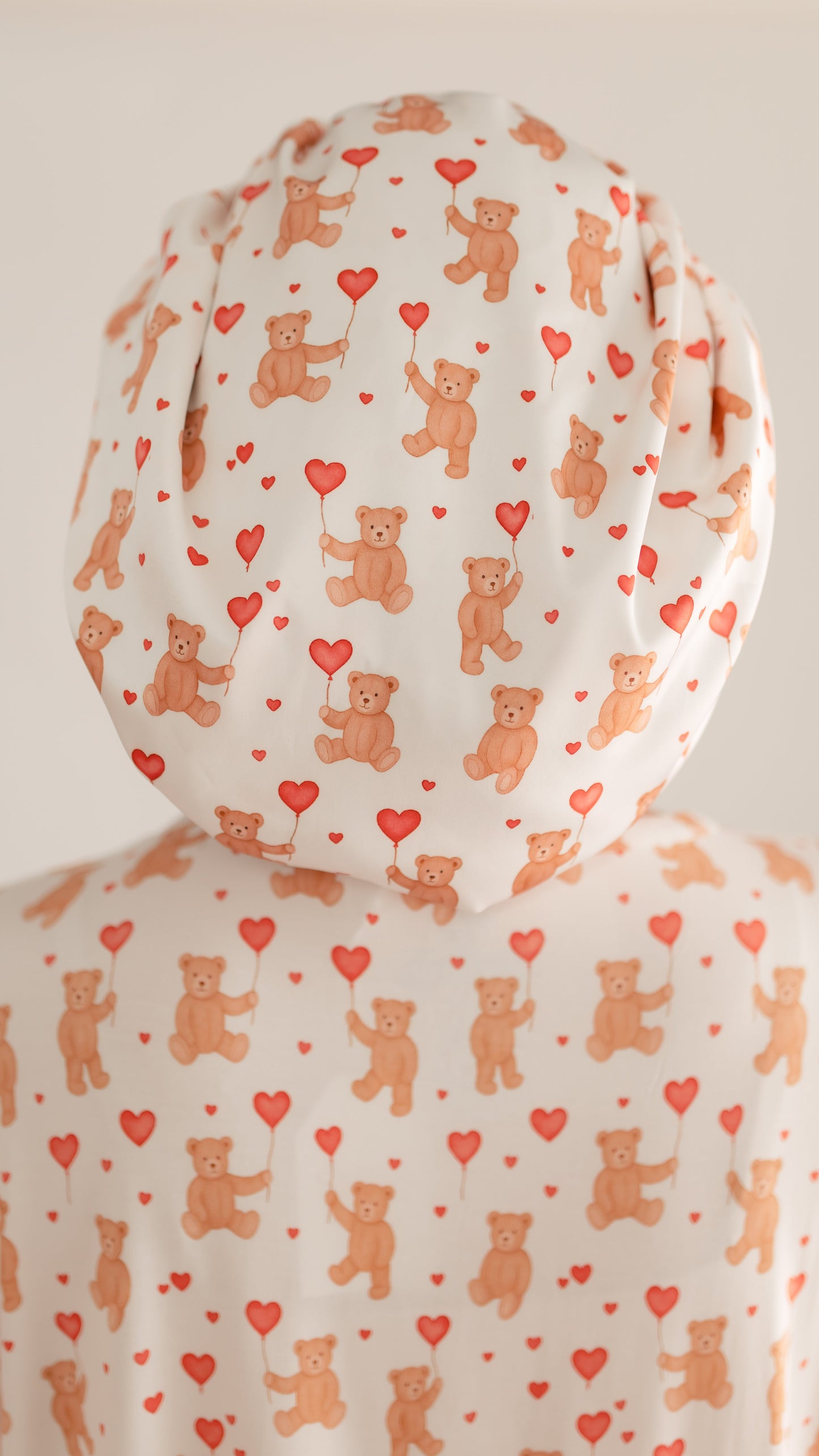 Adult Satin Bonnet in Heart Bears