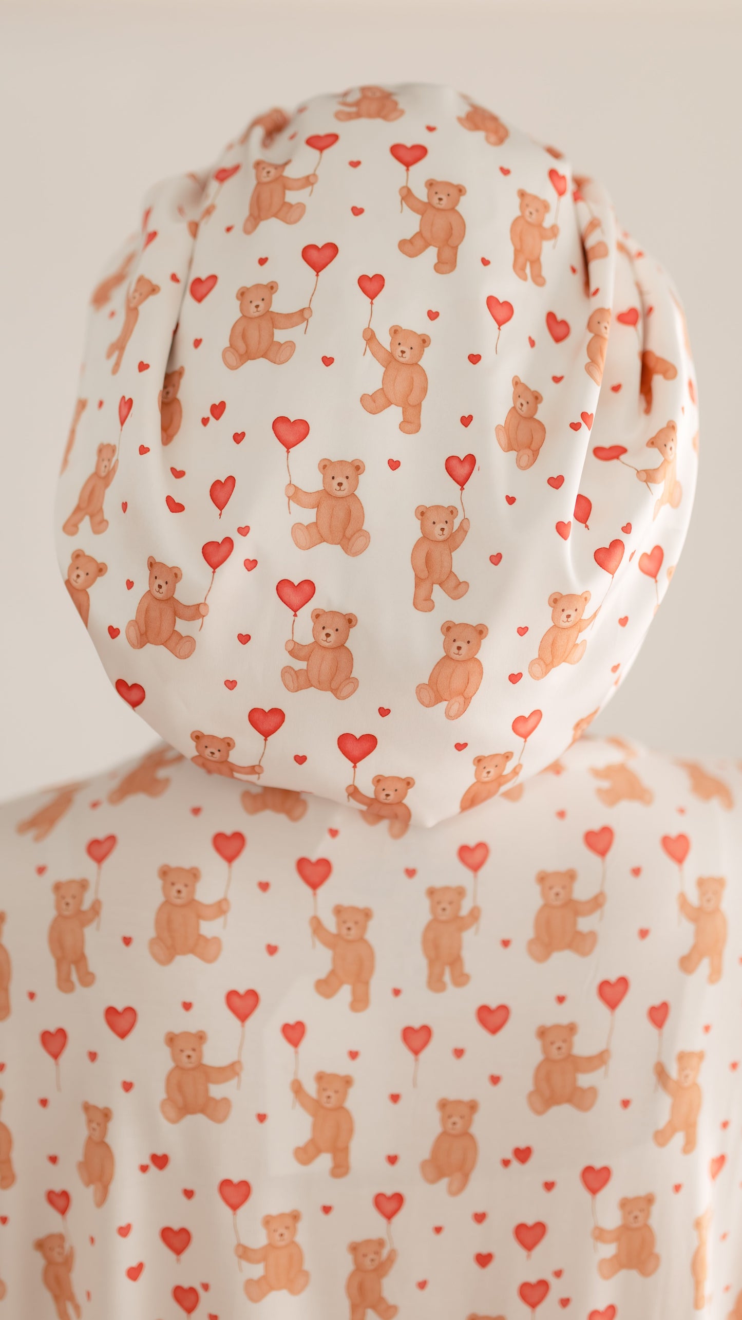Kids Satin Bonnet in Heart Bears