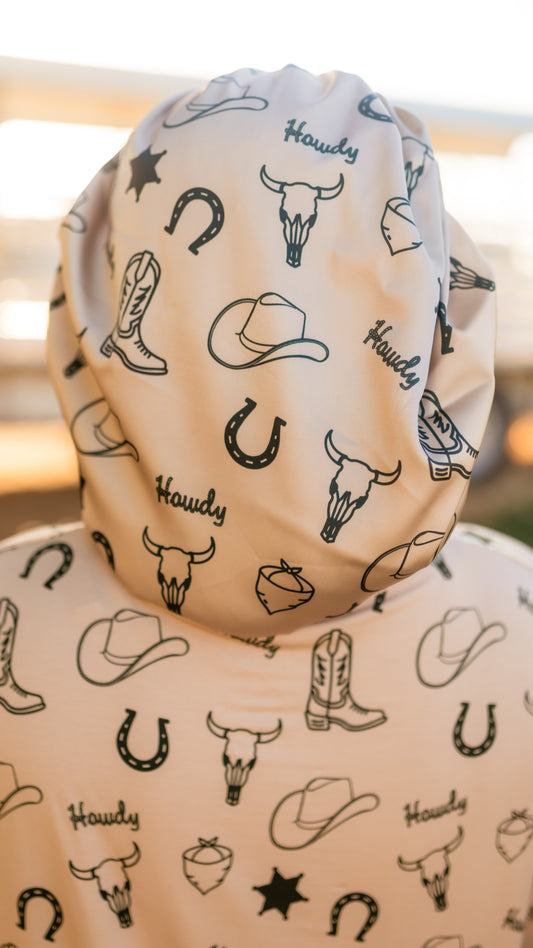 Adult Satin Bonnet in Howdy