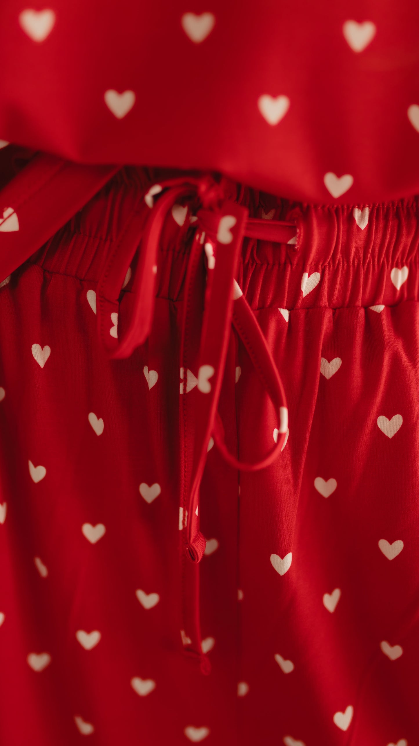 Women's Ruffle Short Set in Valentine Hearts