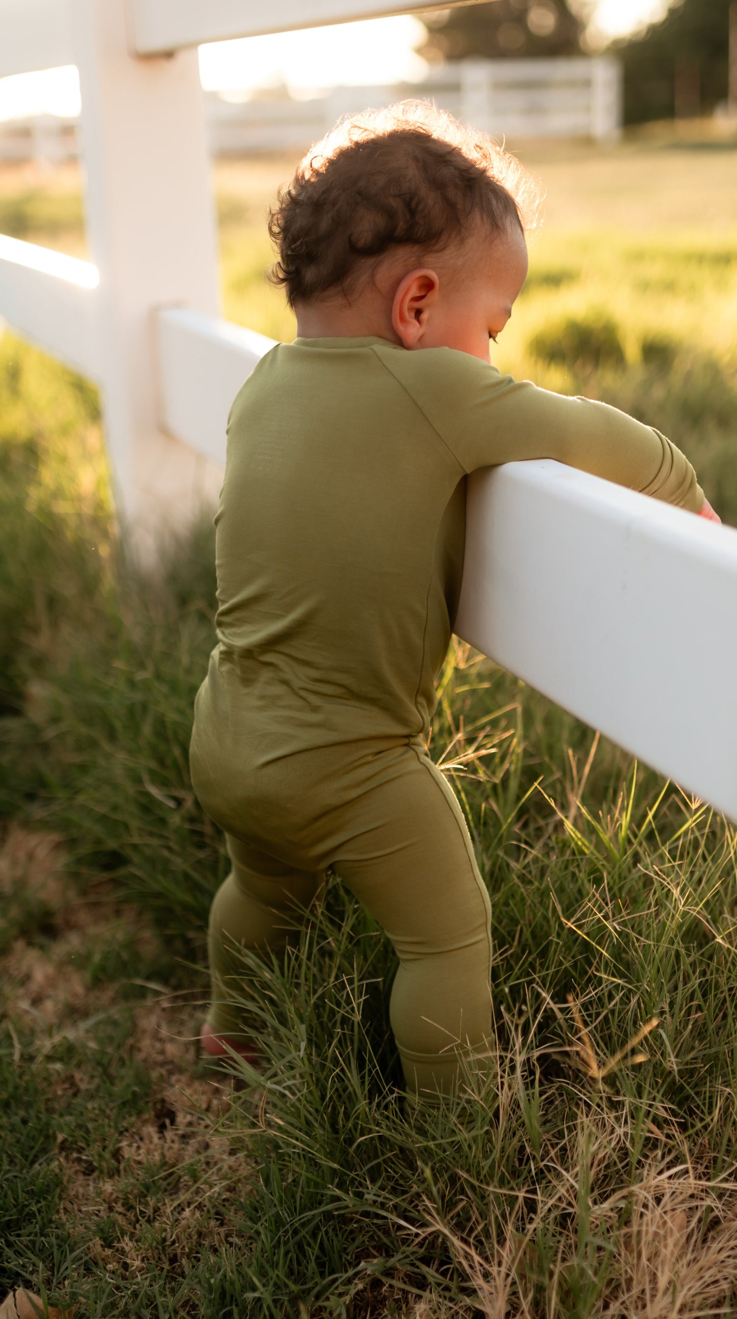 Infant Romper in Olive Green