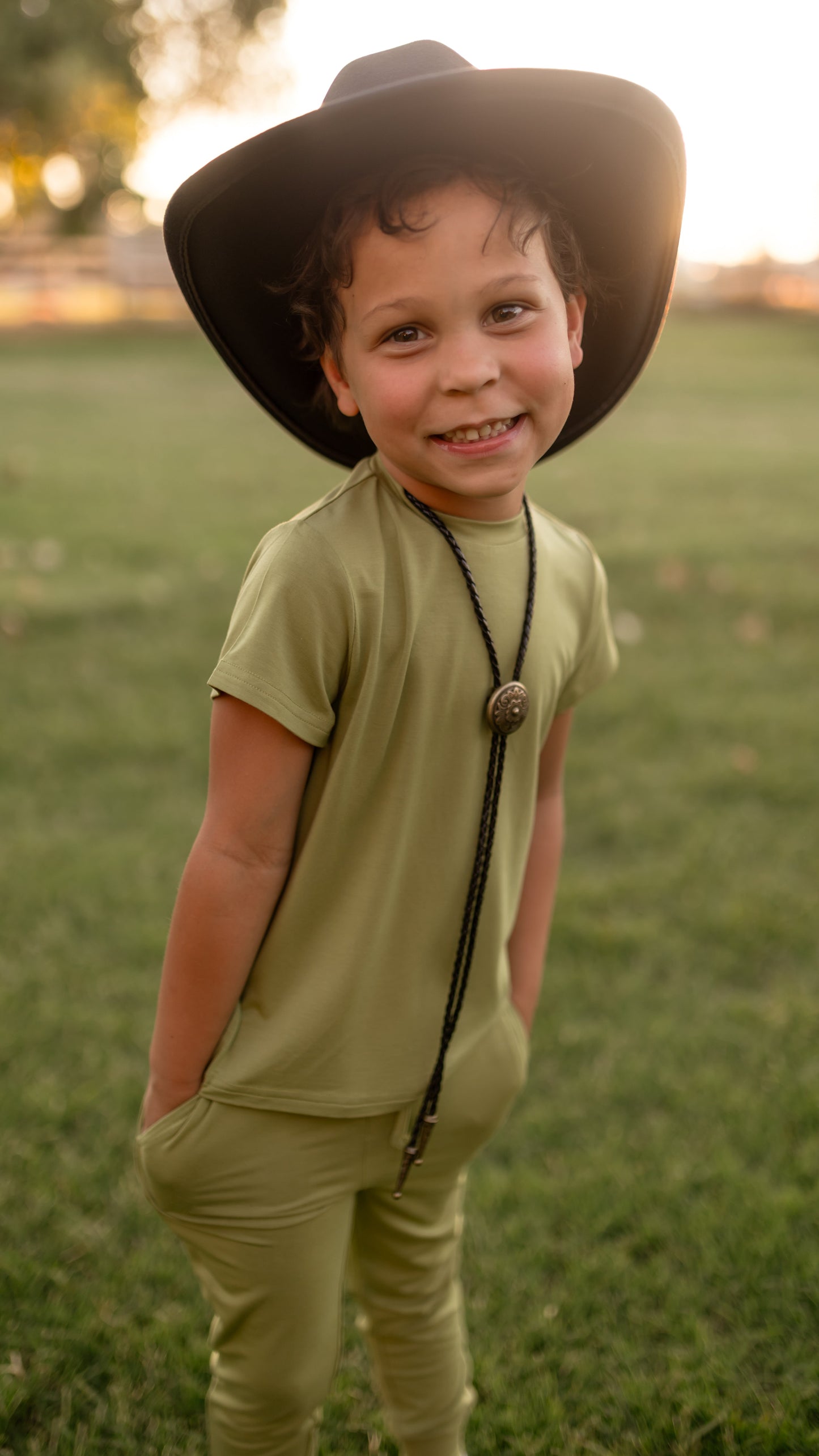 Youth Jogger Set In Olive Green